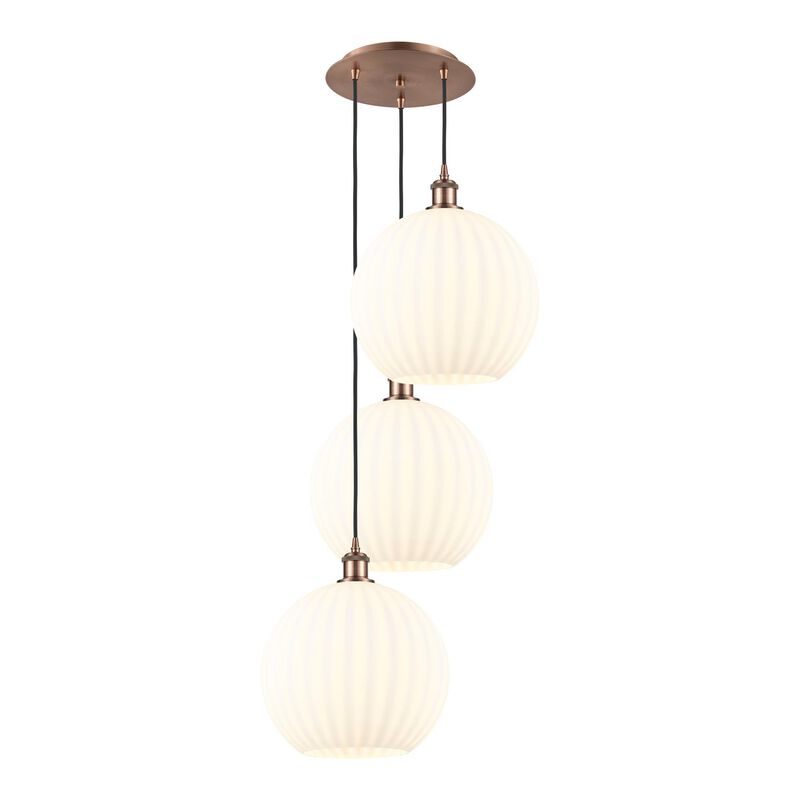 Bruno Marashlian White Venetian 19 Inch Multi Light Pendant by Innovations Lighting