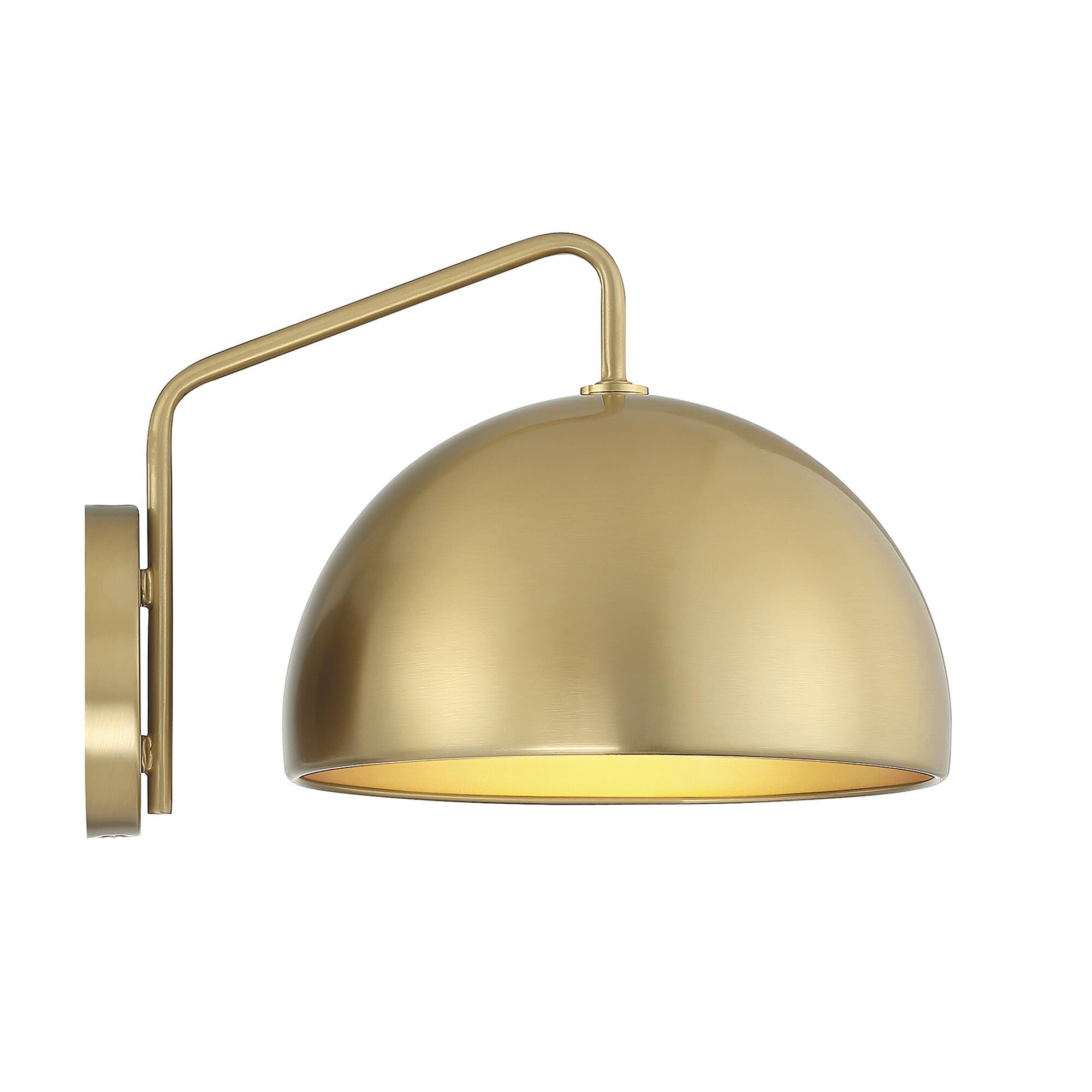 Shown in Natural Brass finish and Metal shade