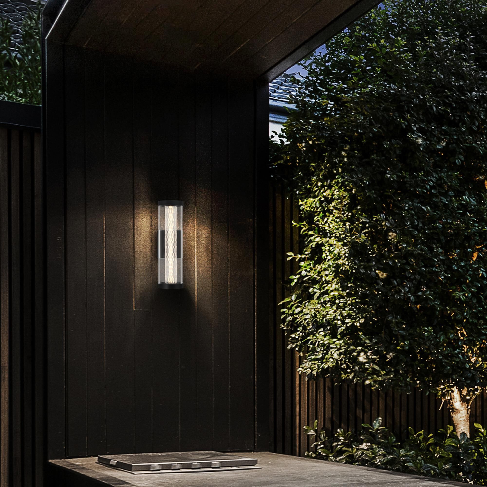 Shown in Black finish and Pitch Clear Crystal glass