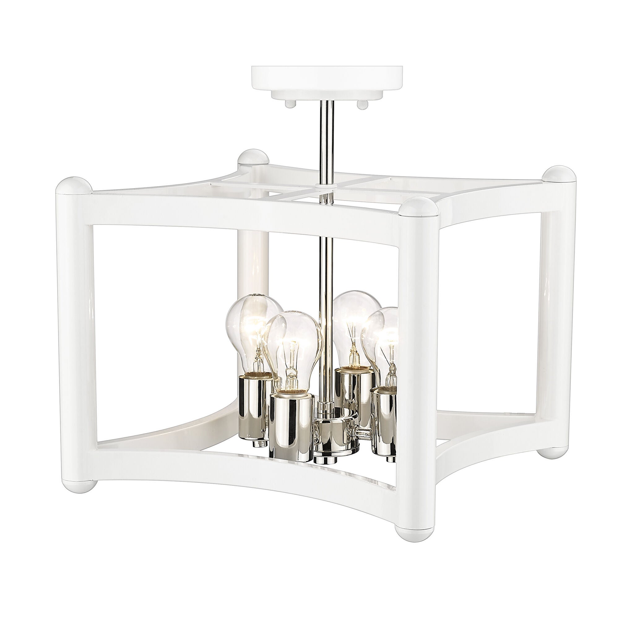 Shown in White With Polished Nickel Cluster finish
