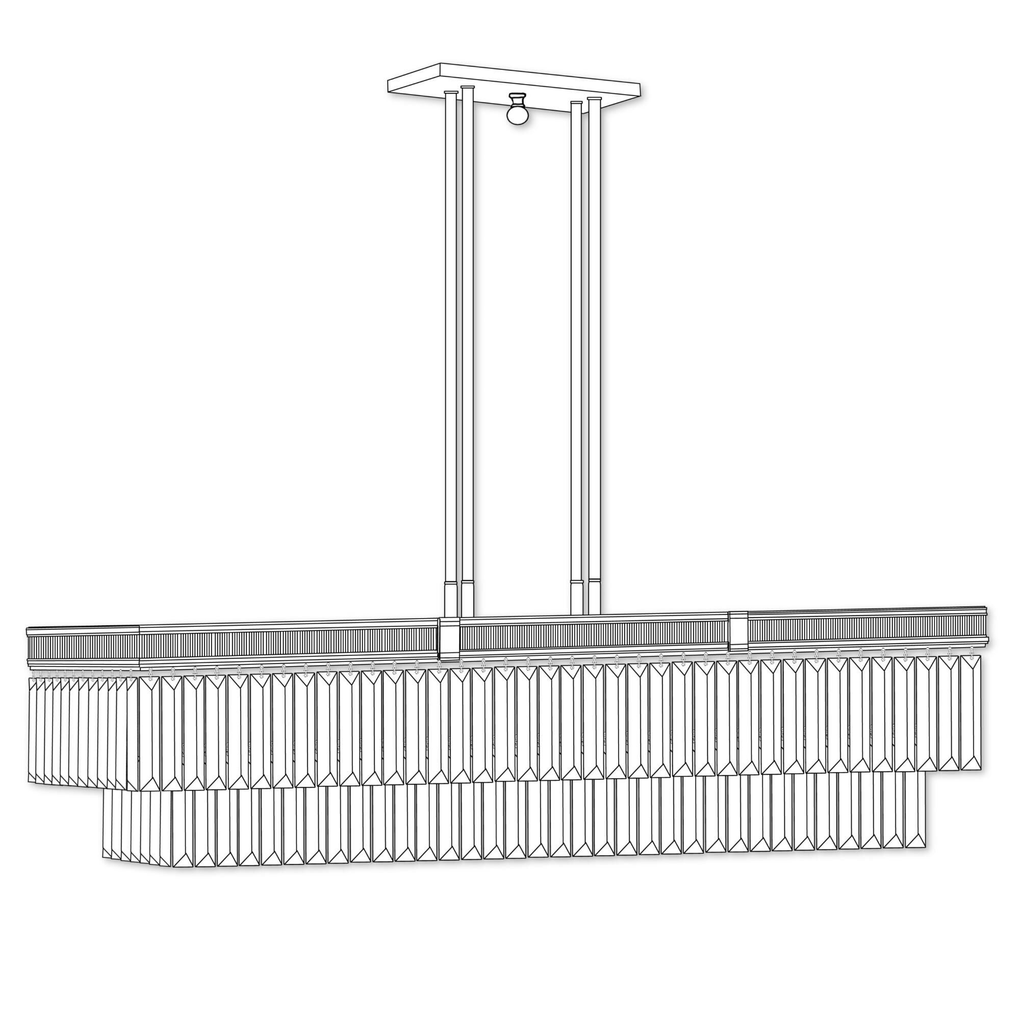 American Brass & Crystal Valencia Modern Linear 16 Inch 12 Light Linear Suspension Light by American Brass and Crystal