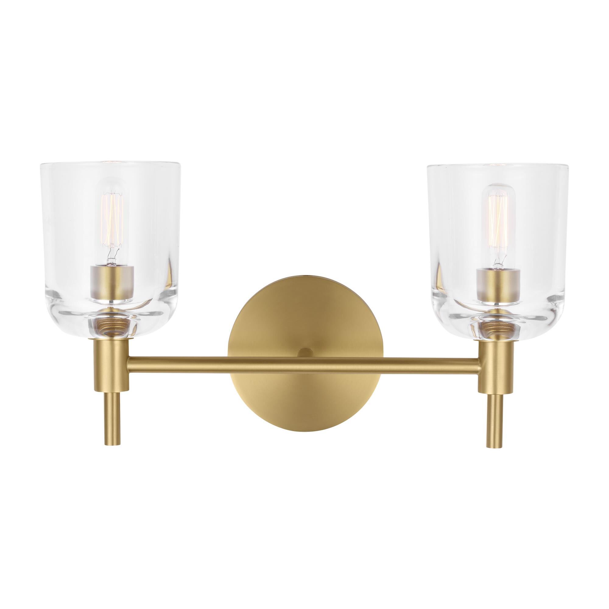 Shown in Burnished Brass finish and Clear glass