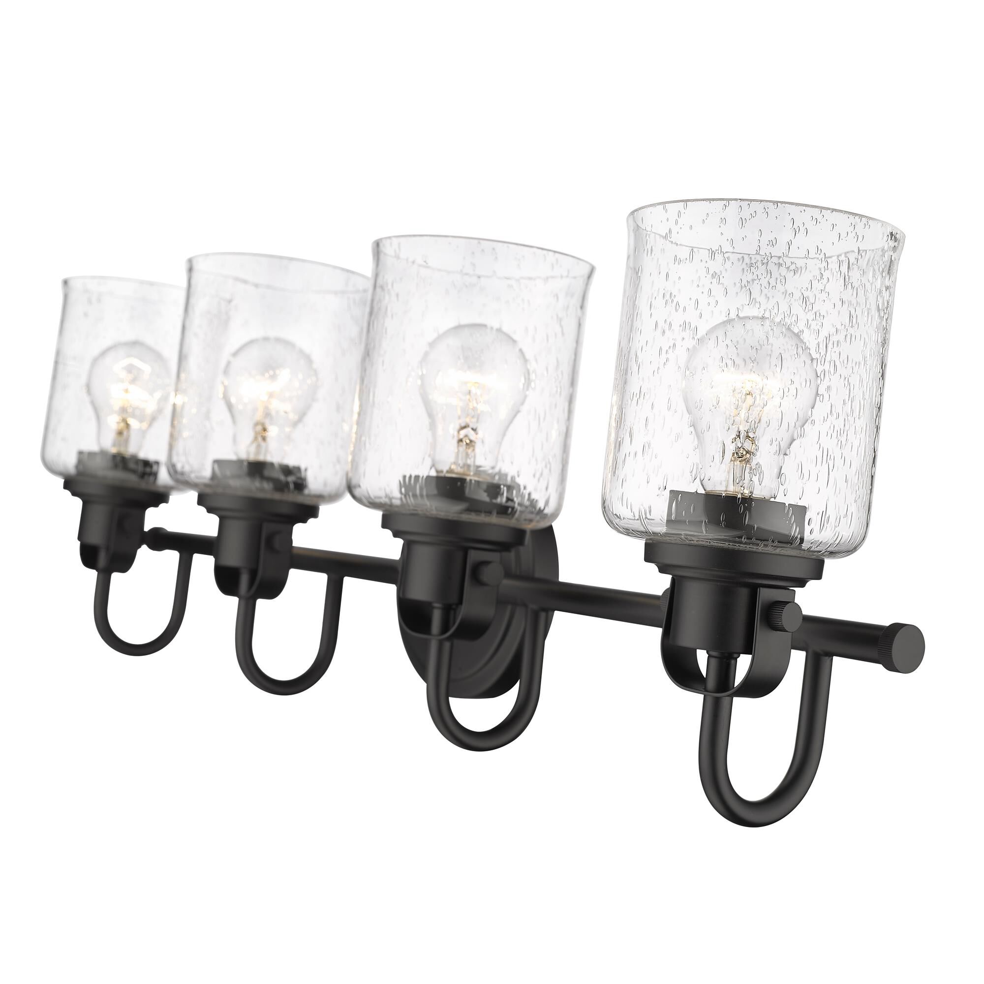 Shown in Matte Black finish and Glass shade