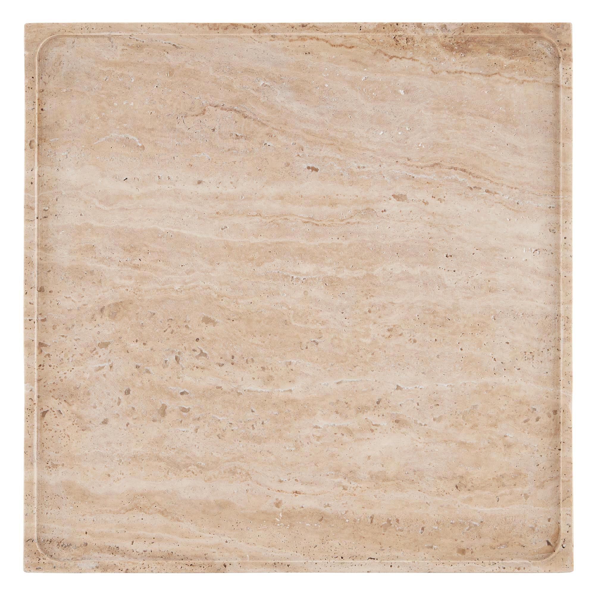 Boyles Travertine Large Tray Tray by Currey and Company