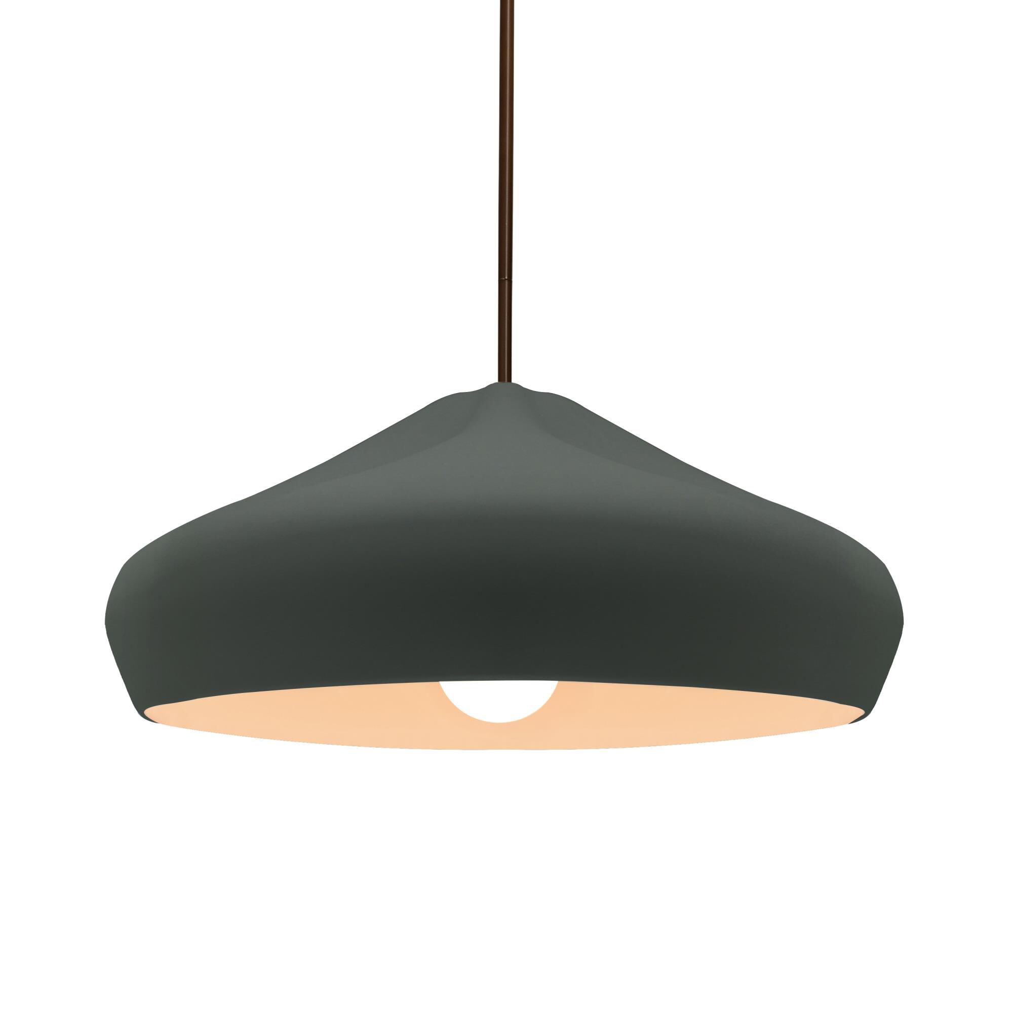 Shown in Dark Bronze finish and Pewter Green shade