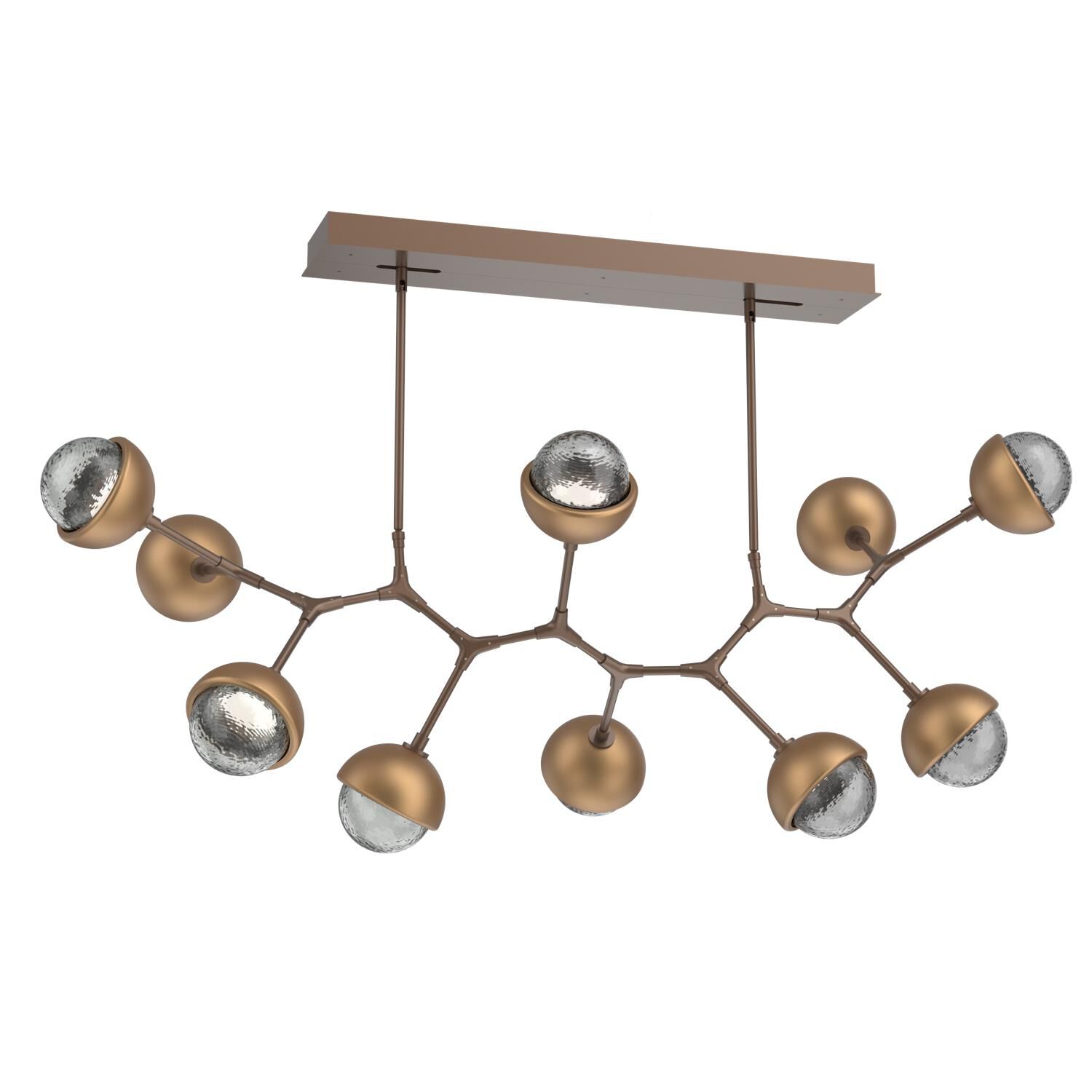 Shown in Burnished Bronze finish and Smoke glass and Novel Brass accent