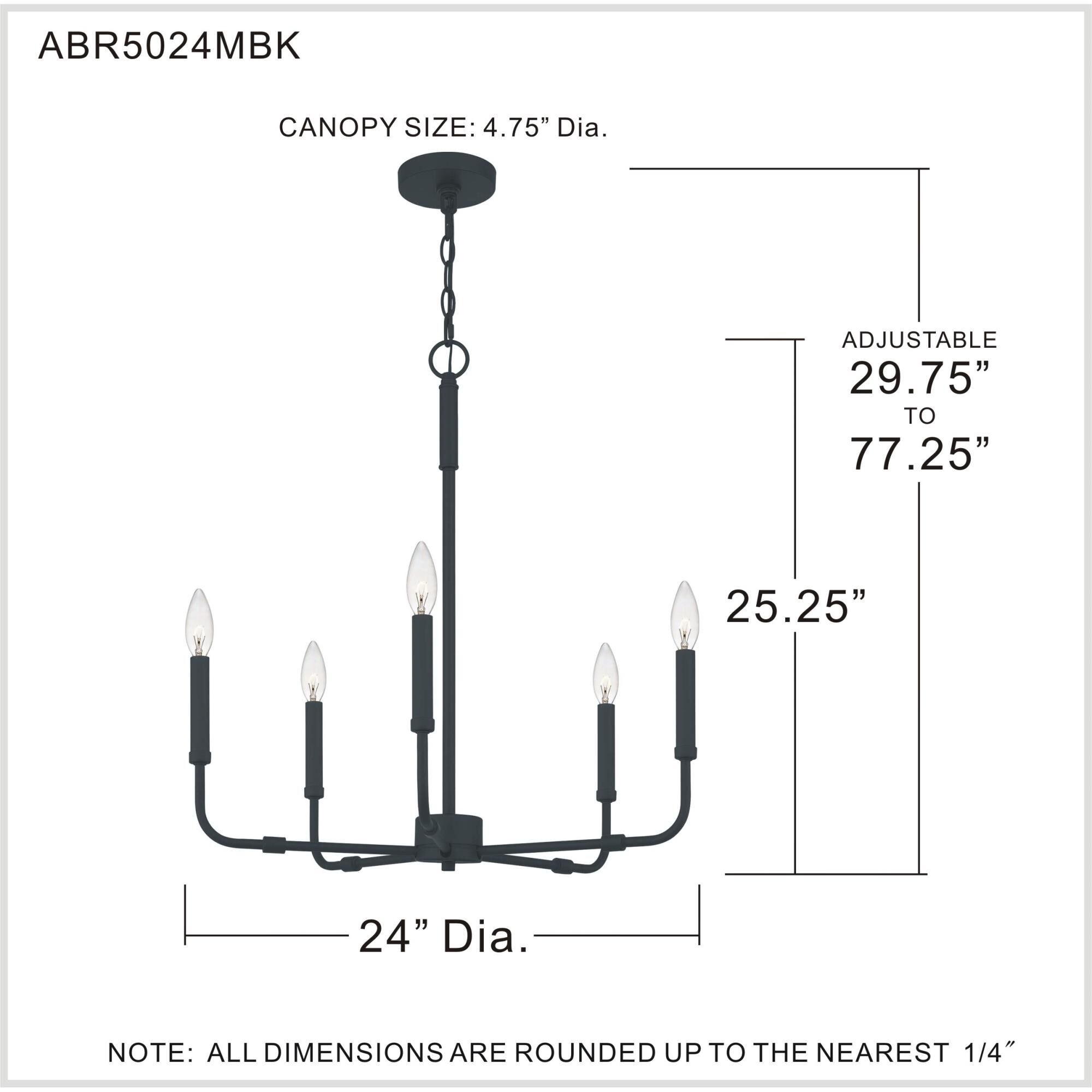 Abner 24 Inch 5 Light Chandelier by Quoizel