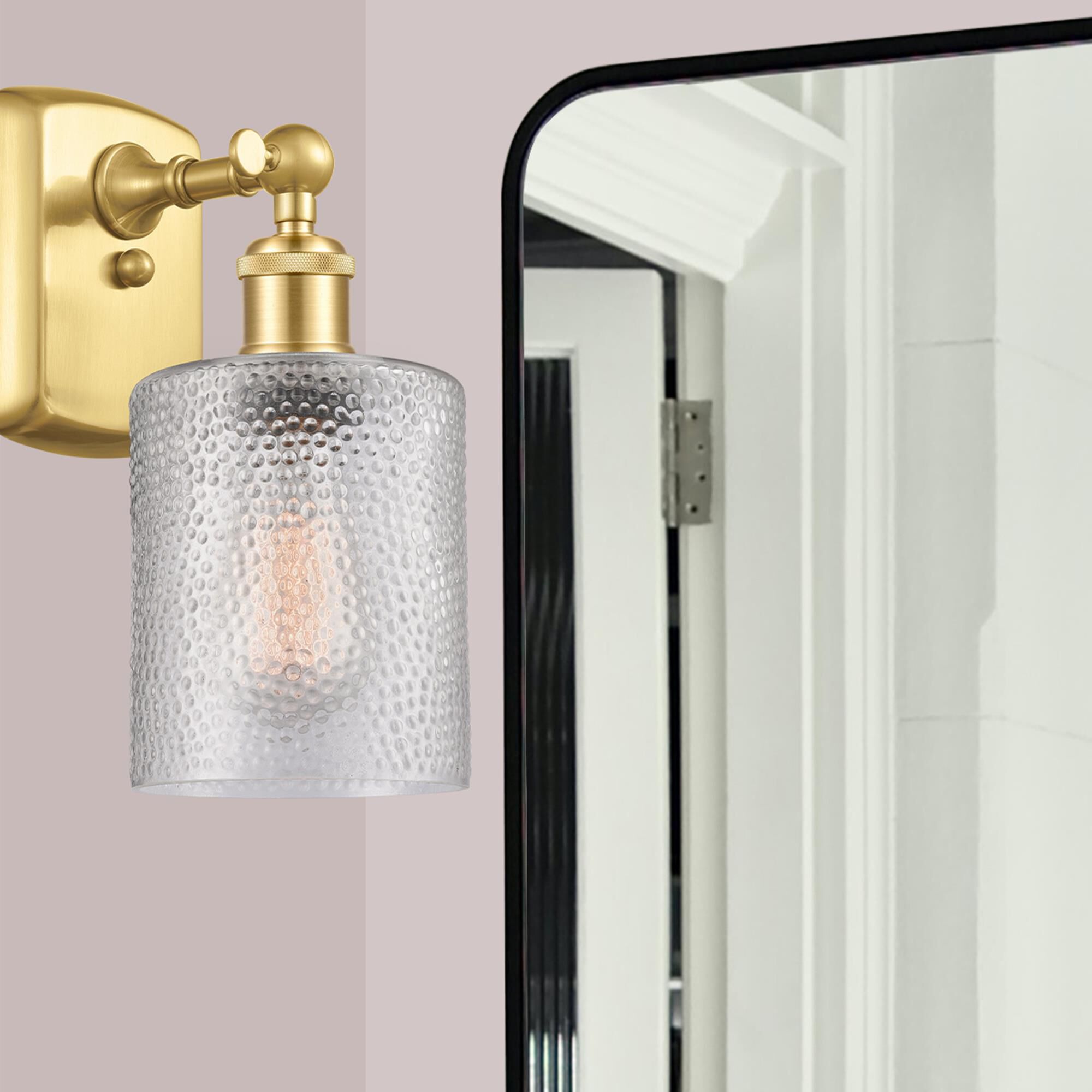 Shown in Satin Gold finish and Clear CoSGleskill glass