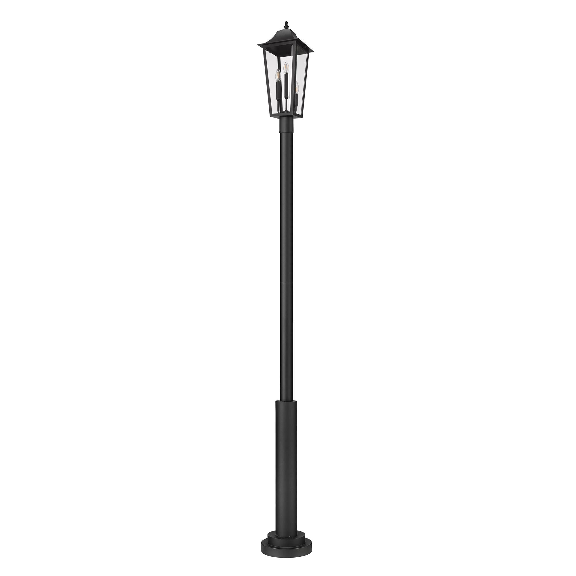 Shown in Black finish and Clear Beveled glass and Clear Beveled shade