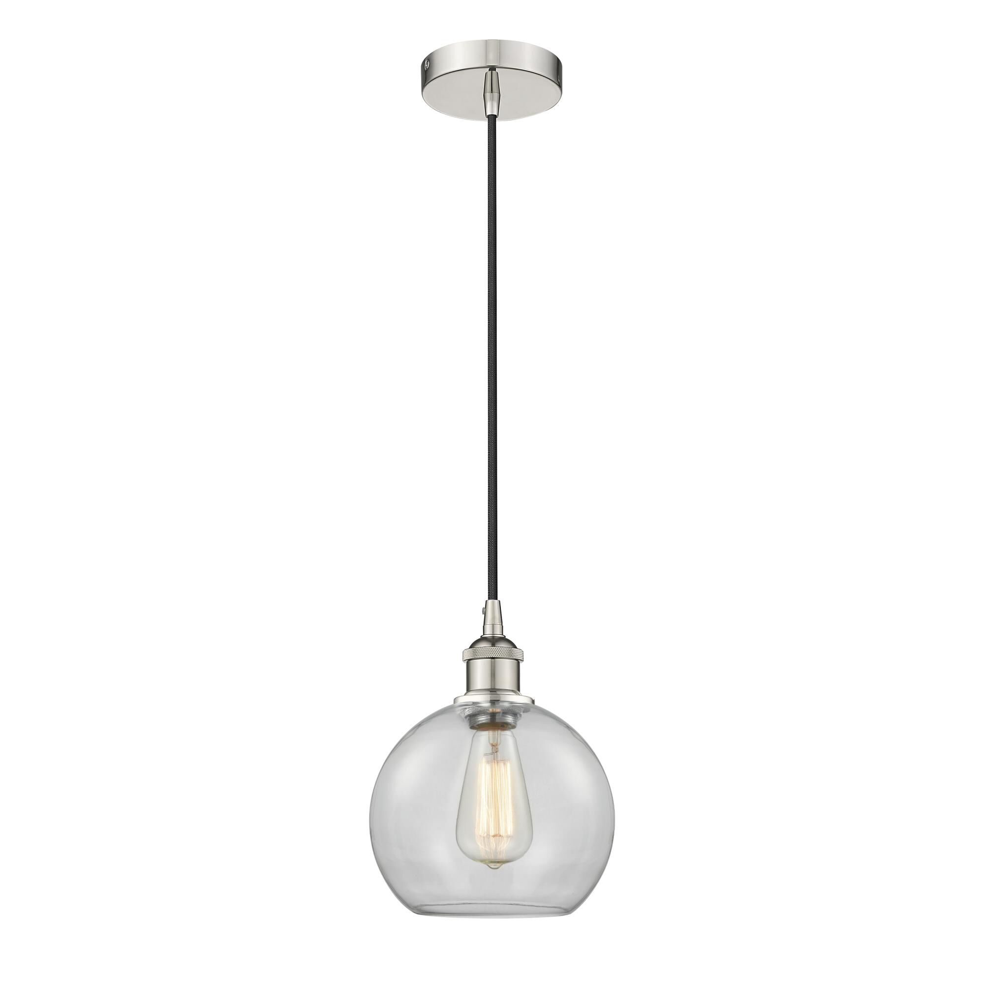 Shown in Polished Nickel finish and Clear glass