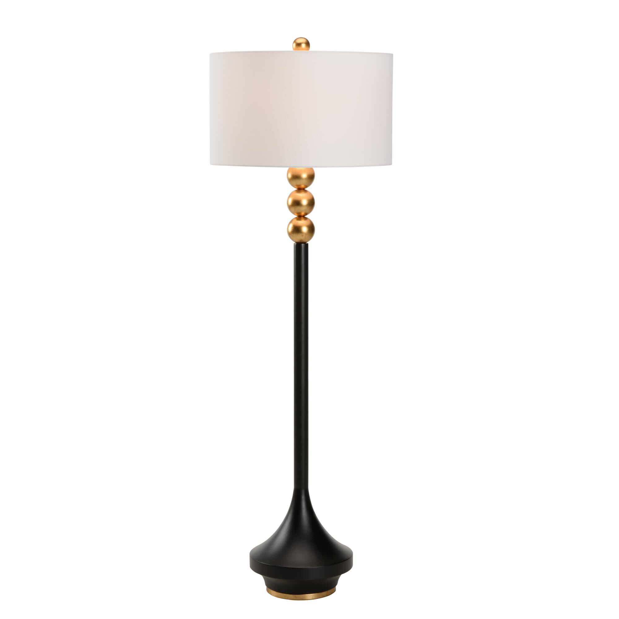 Shown in Black/Antique Gold finish and Off White shade