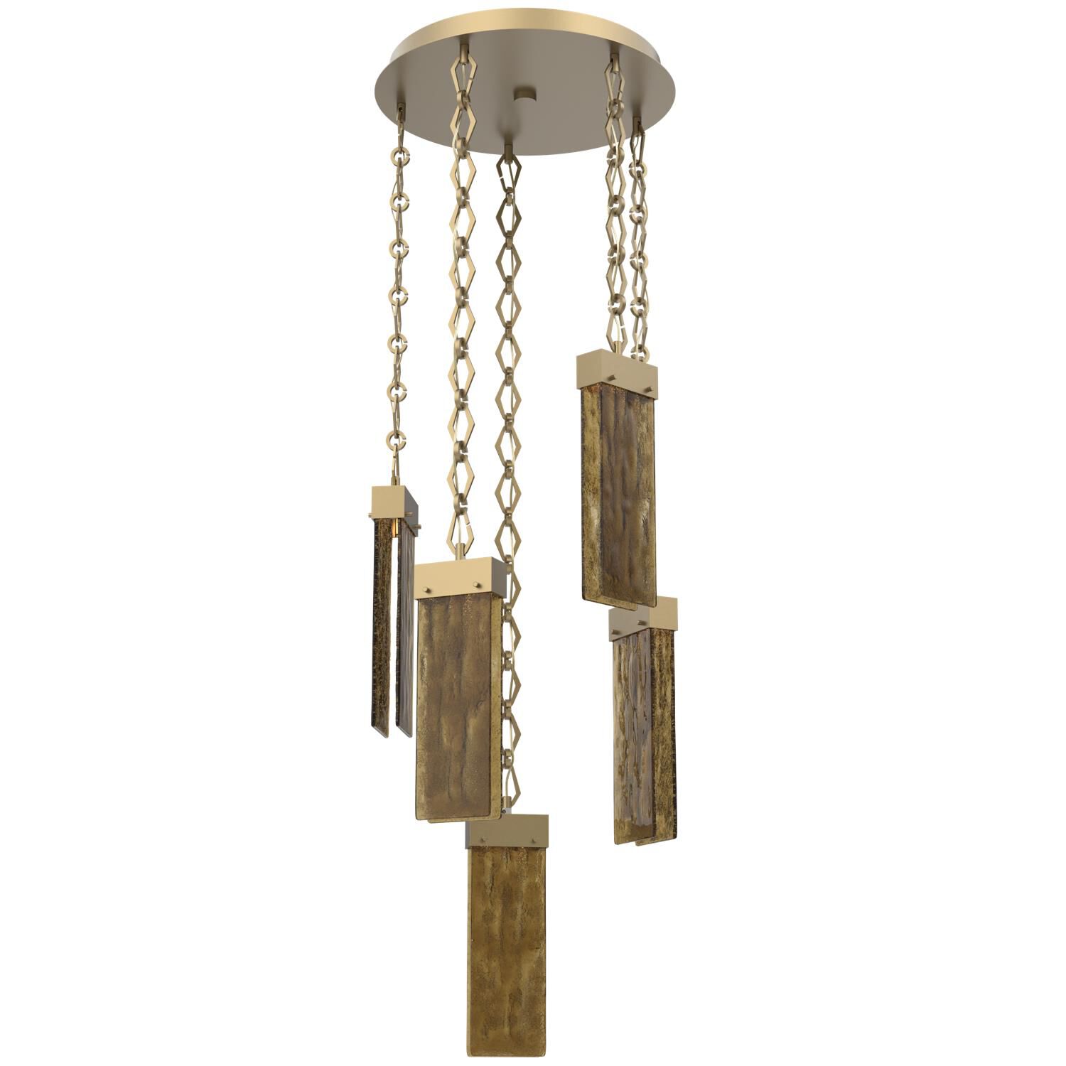 Shown in Gilded Brass finish and Bronze Granite glass