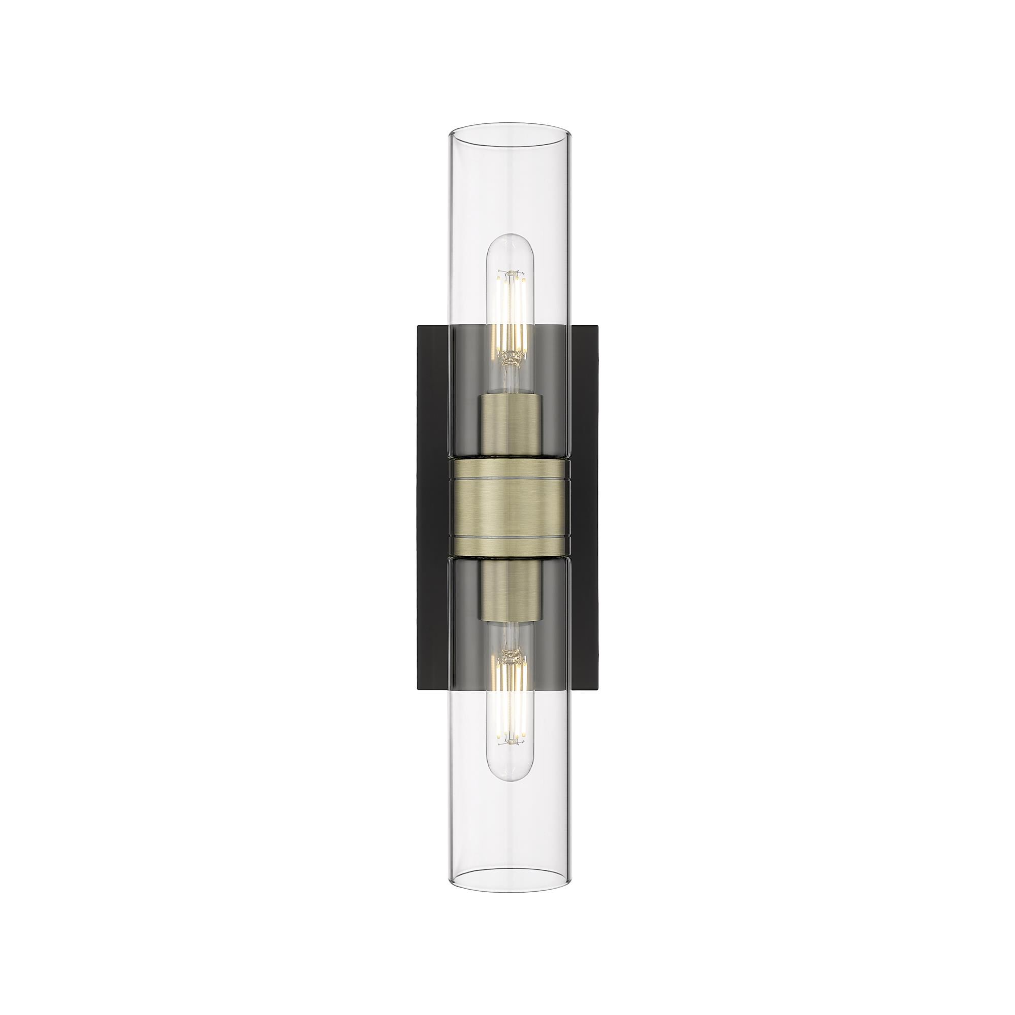 Shown in Black Antique Brass finish and Clear glass