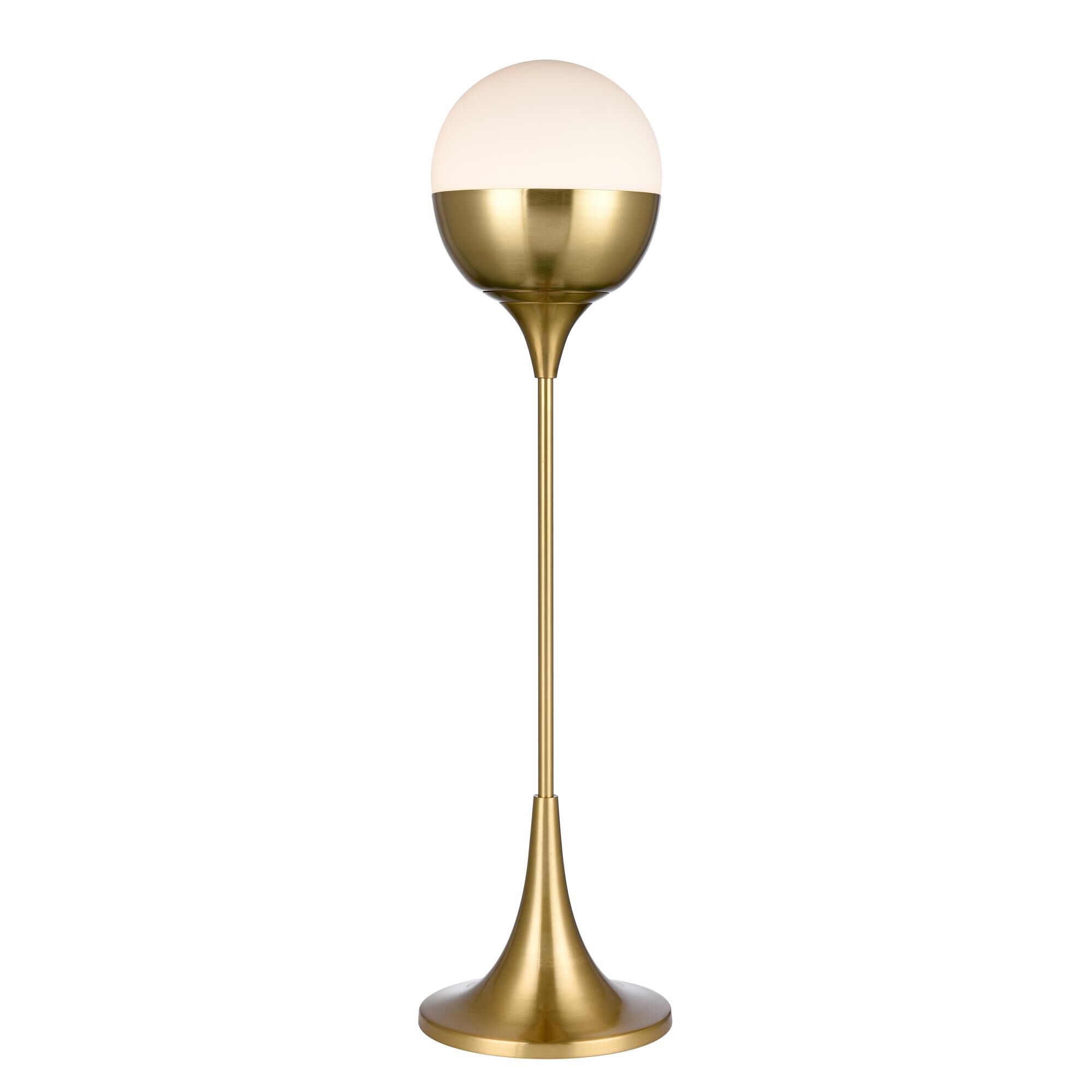 Shown in Satin Gold finish and White Frosted glass and White Frosted Glass shade