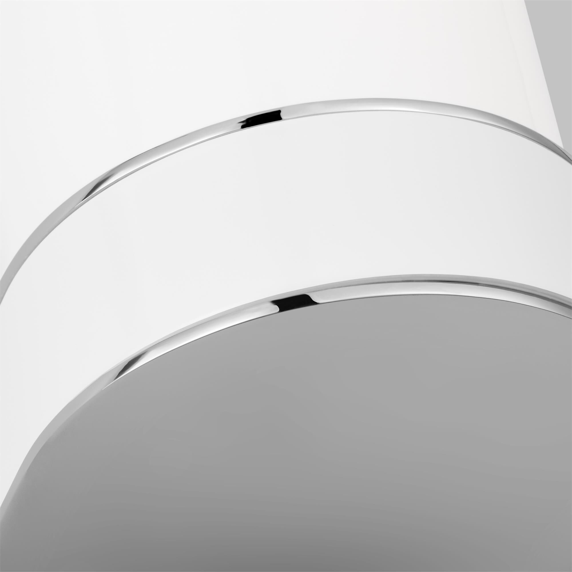 Shown in Polished Nickel finish and Milk White Glass shade