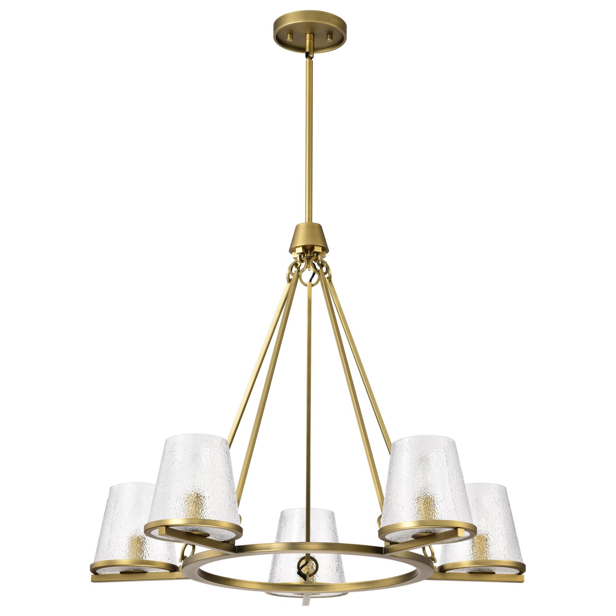 Shown in Vintage Brass finish and Hammered glass and Hammered shade