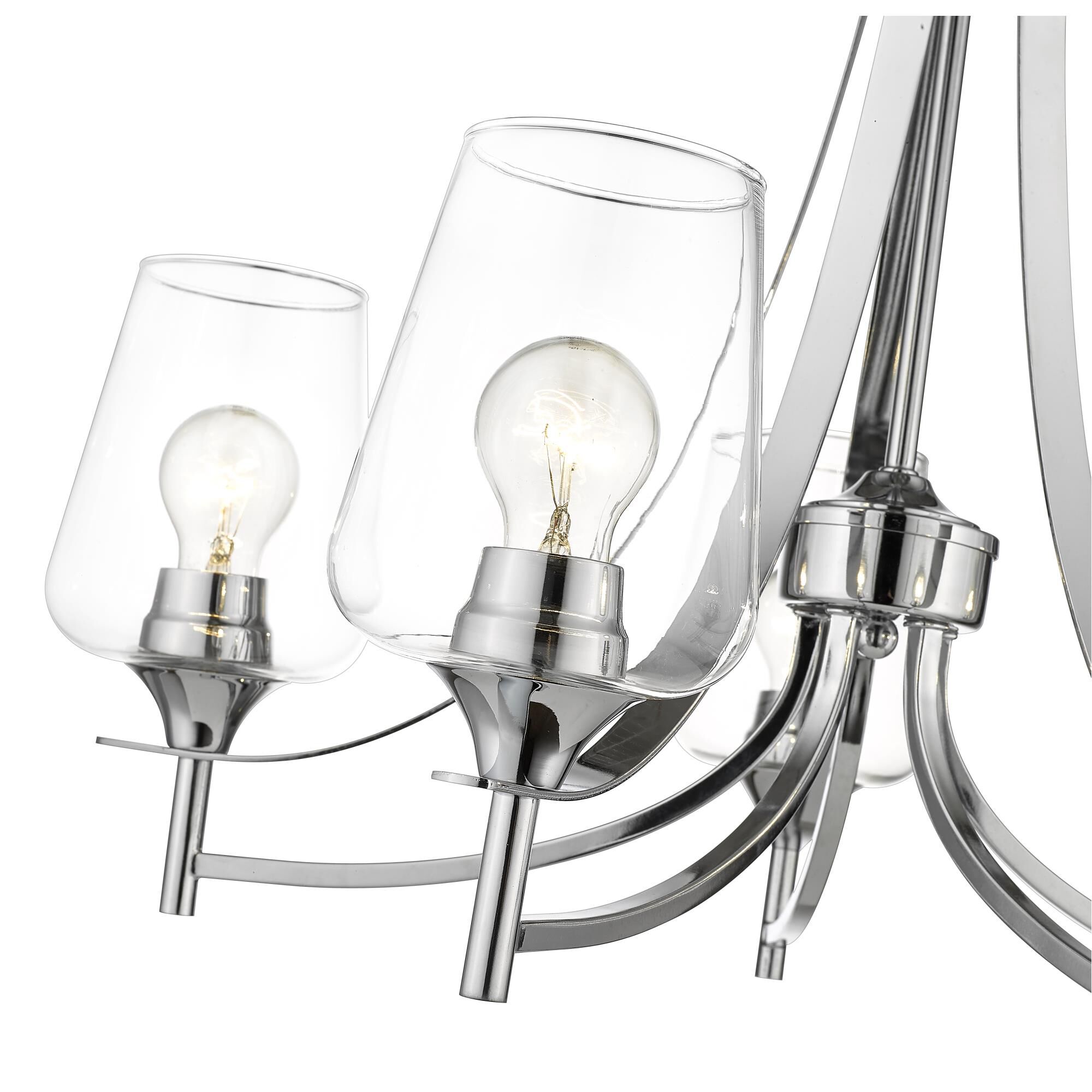 Shown in Chrome finish and Clear glass and No Shade shade