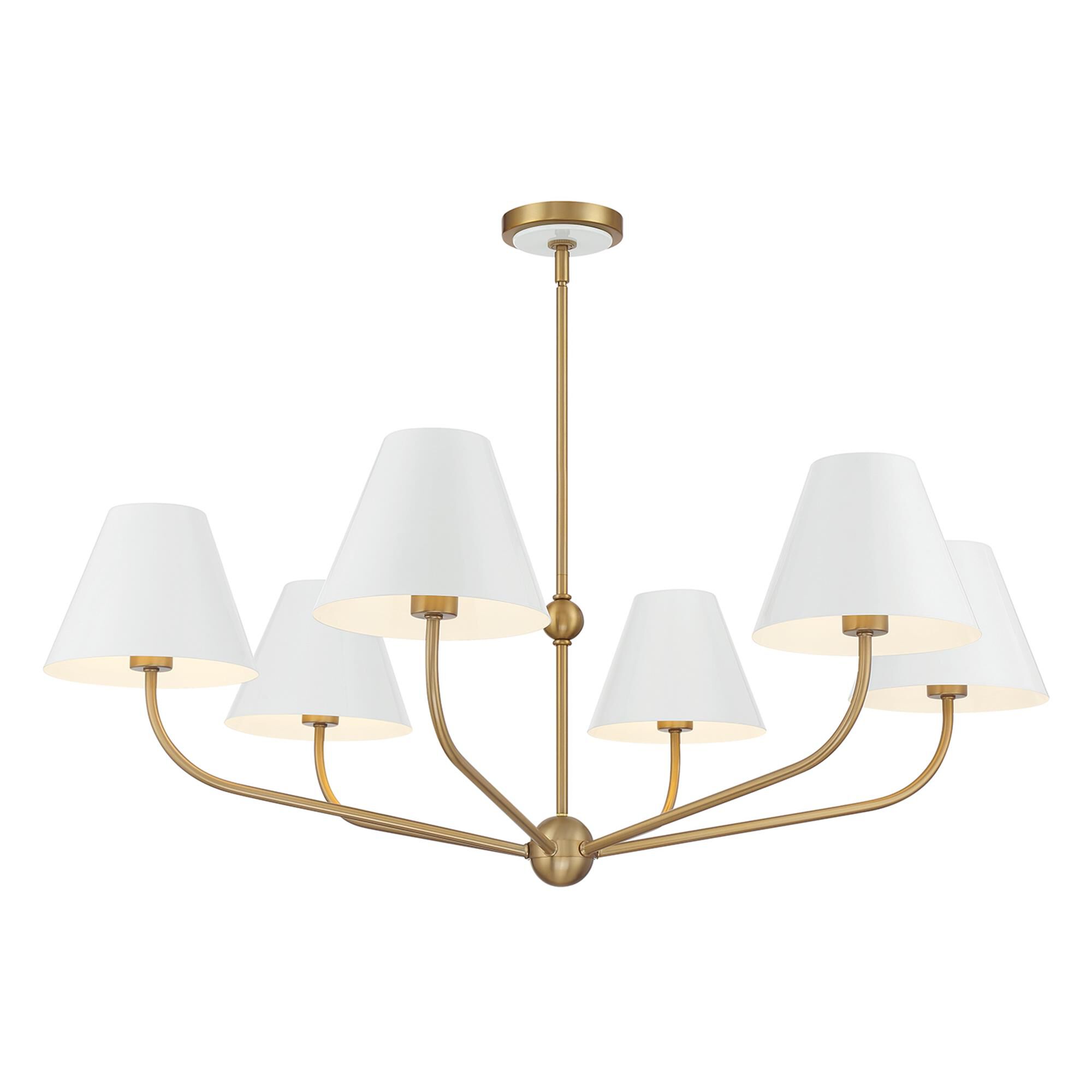 Shown in Vibrant Gold and White finish and Steel shade
