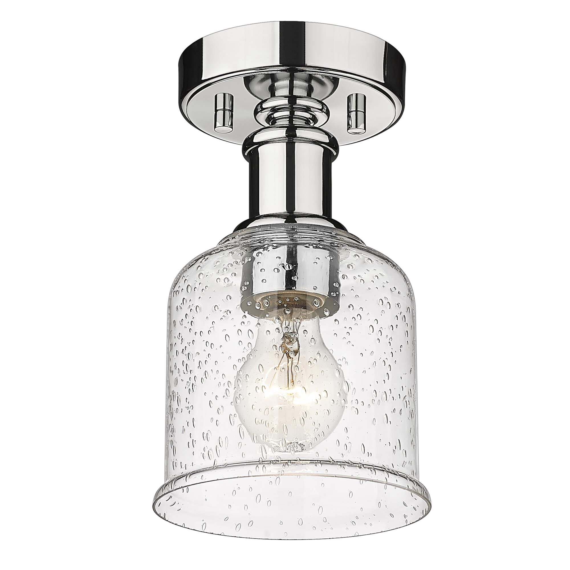 Shown in Chrome finish and Clear Seedy glass