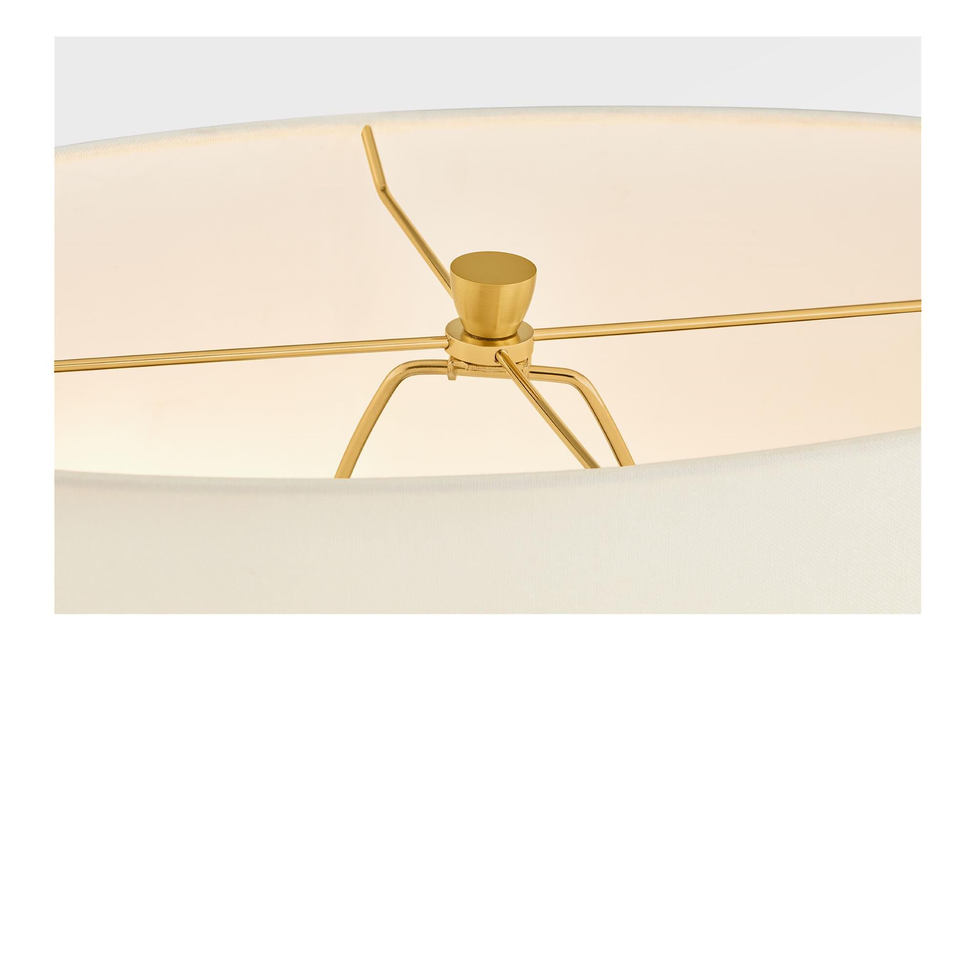 Shown in Deep Ocean Crackle finish and White Linen Fabric shade