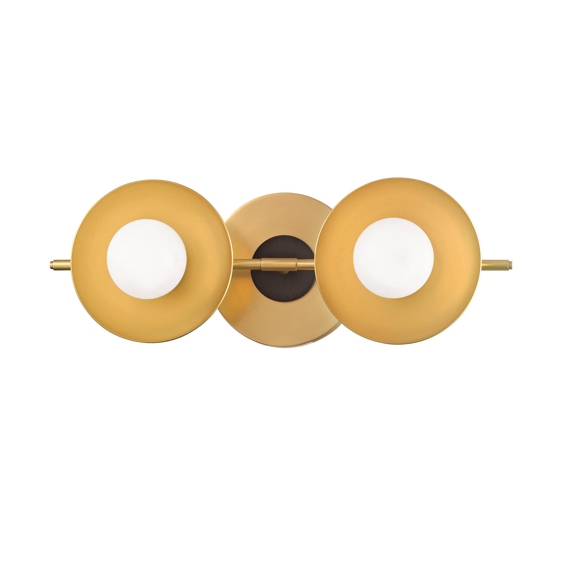 Shown in Aged Brass finish and Opal Matte glass