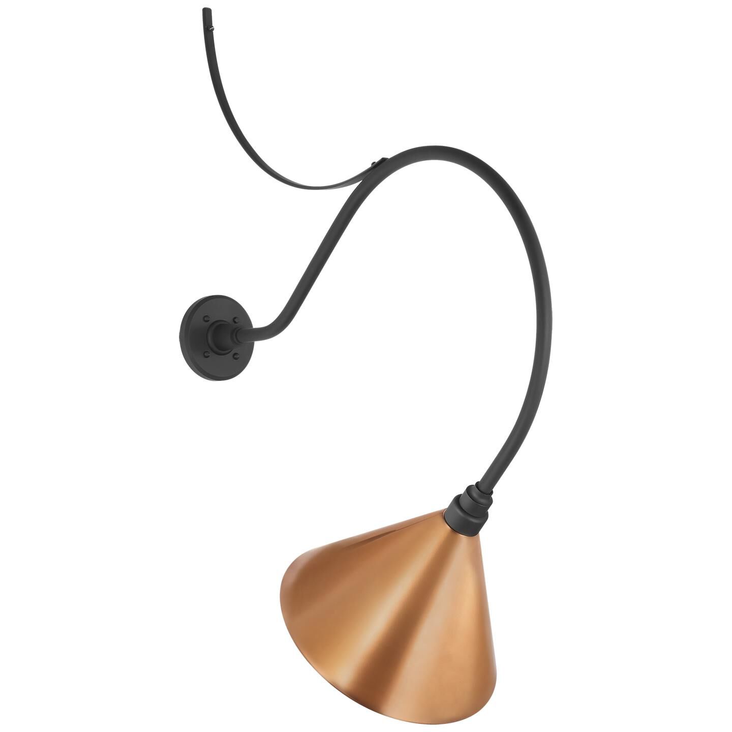 Shown in Matte Black finish and Copper shade