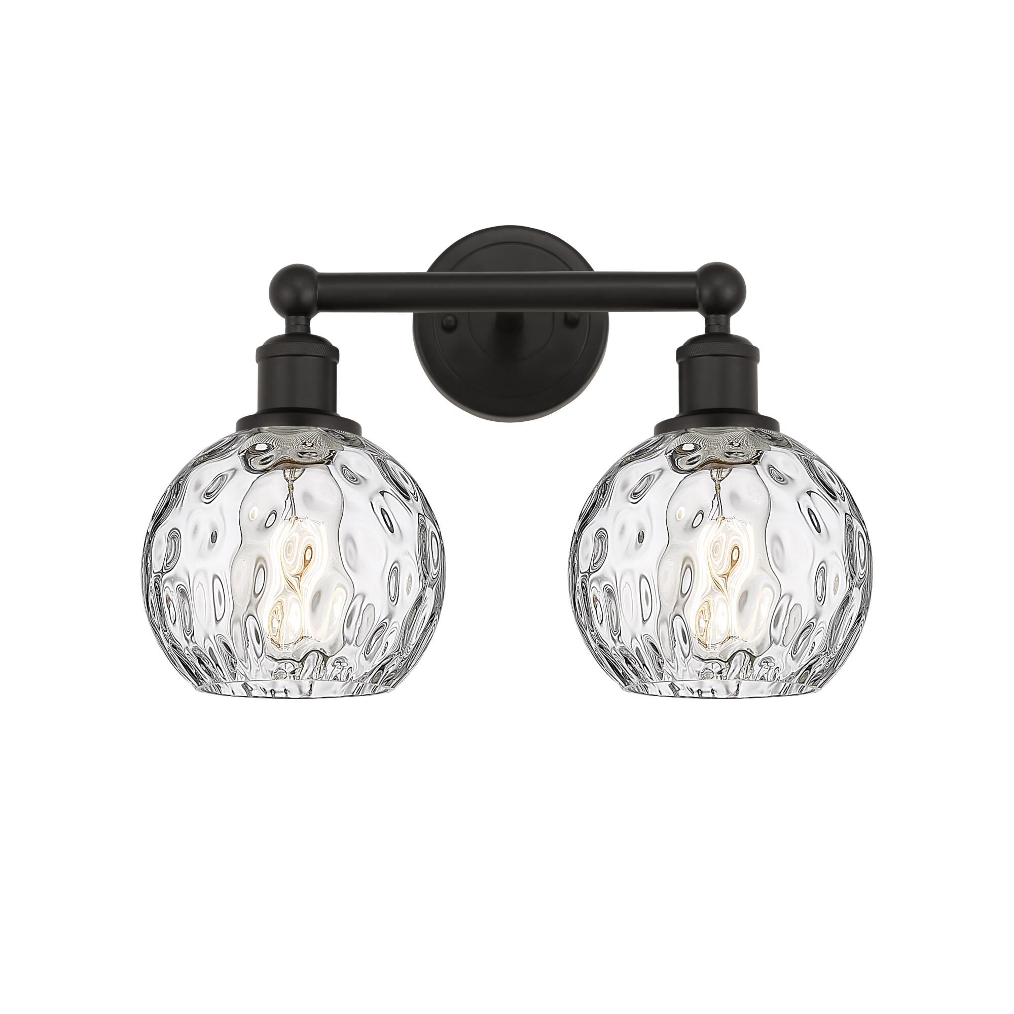 Shown in Oil Rubbed Bronze, Clear Water Glass finish and Clear Water glass and Clear Water Glass shade