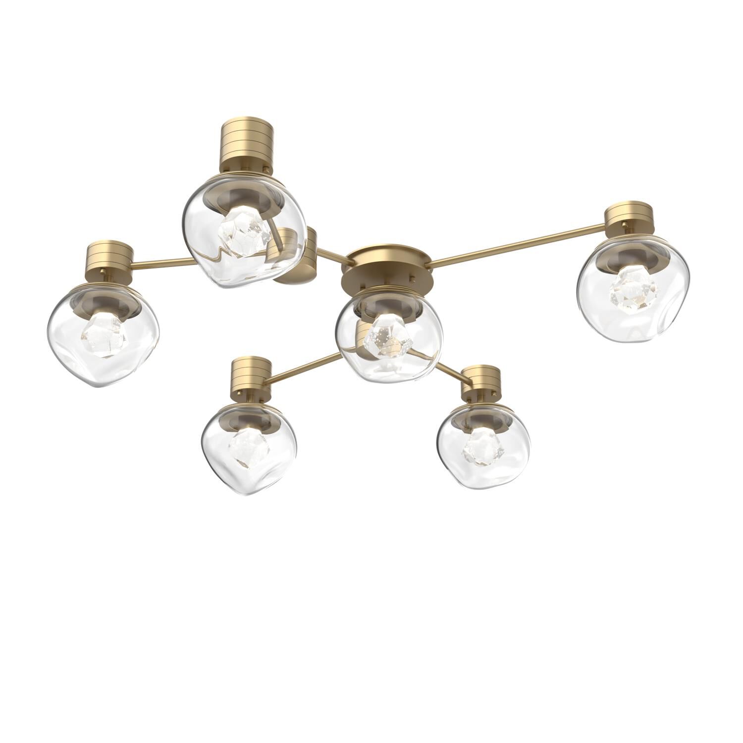 Shown in Gilded Brass finish and Clear with Faceted Gem glass