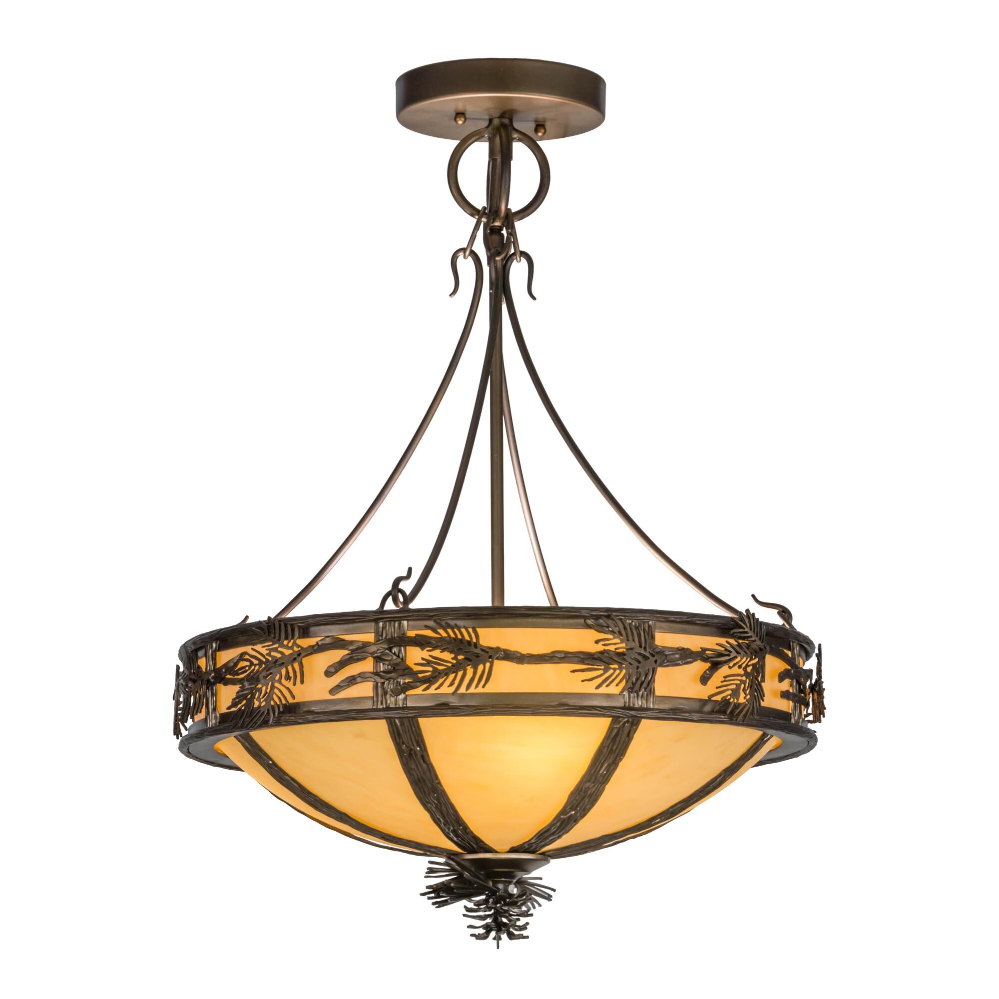 20 Inch 3 Light Semi Flush Mount by Meyda Lighting