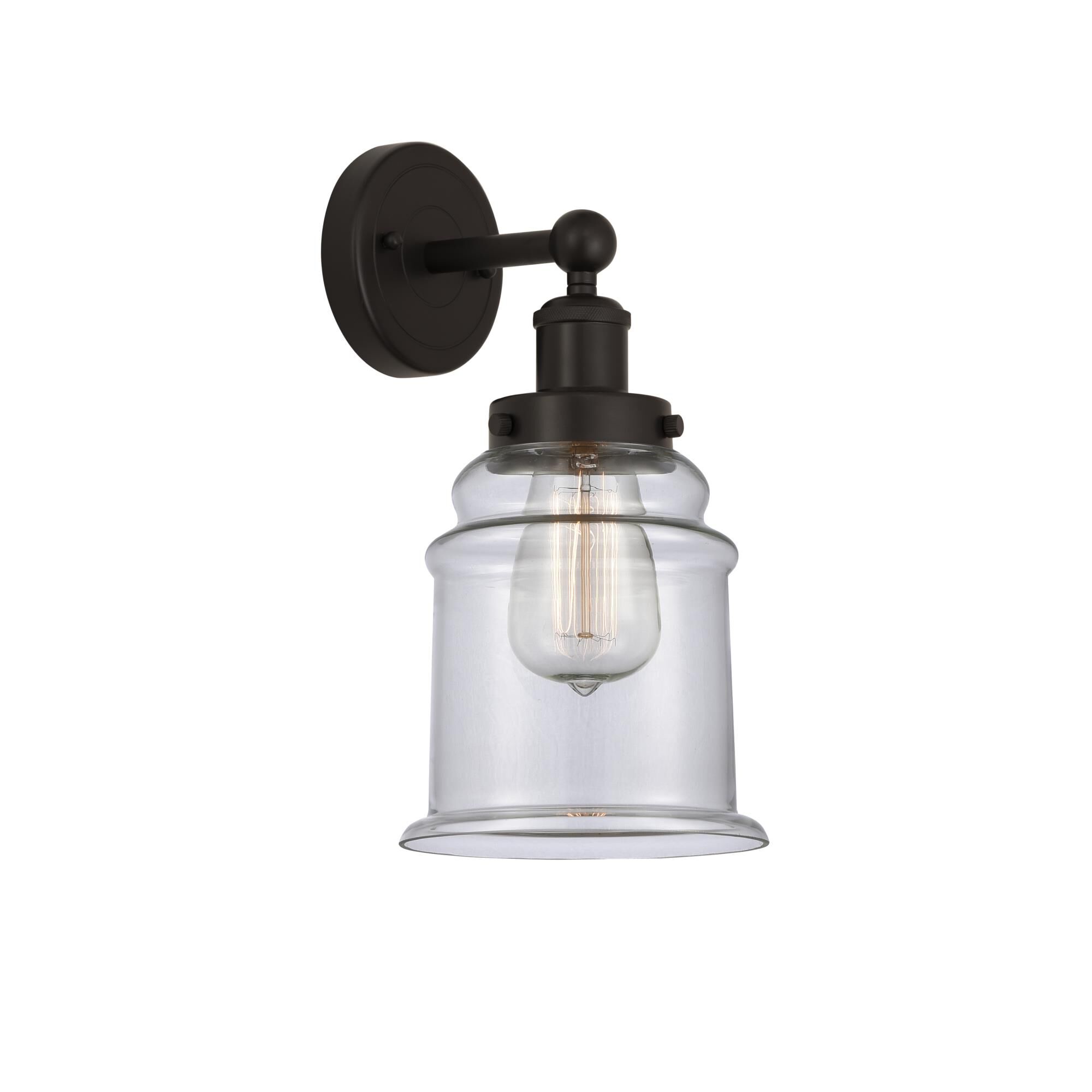 Shown in Oil Rubbed Bronze, Clear finish and Clear glass and Clear Glass shade