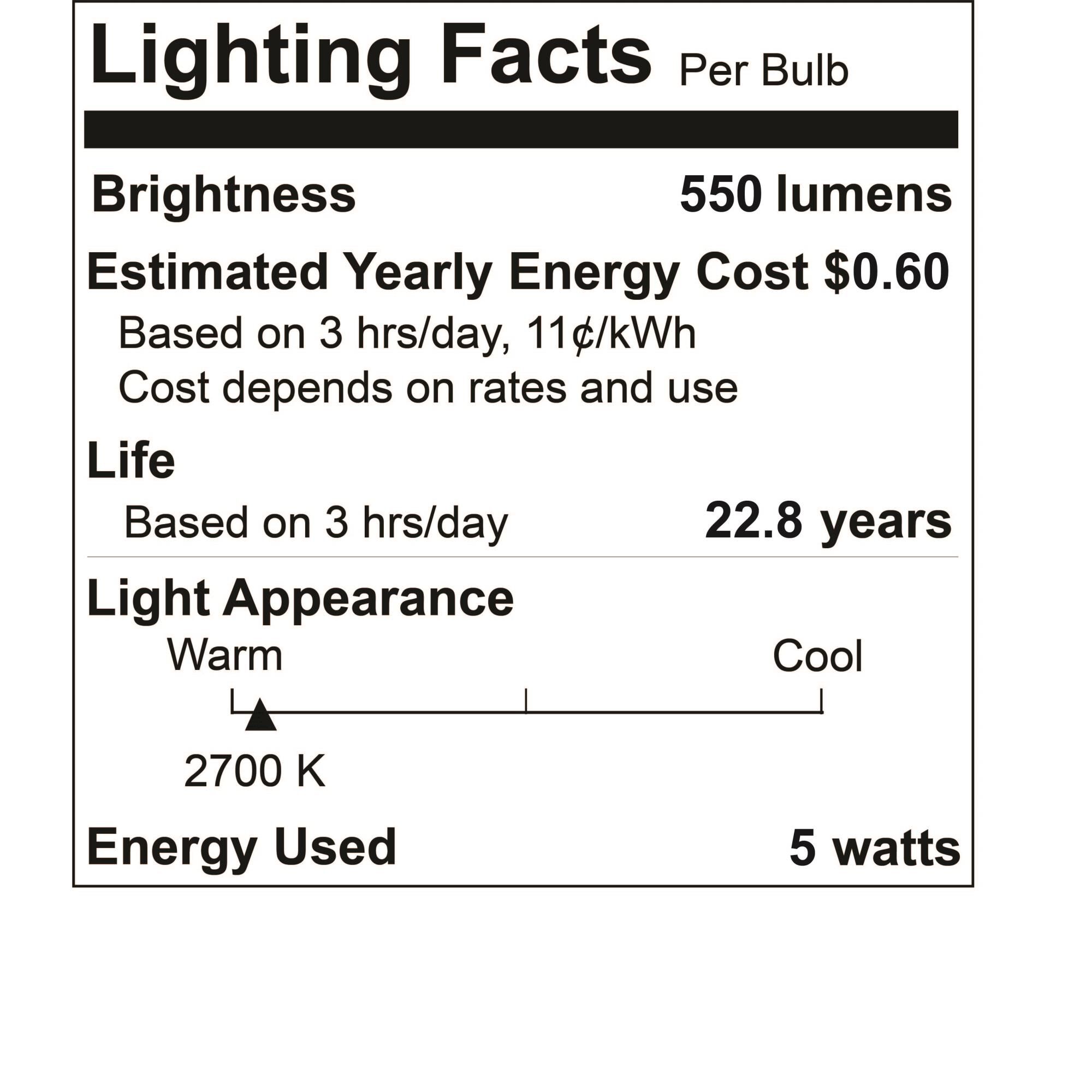 Dimmable 5 Watt 2700K T6 LED Light Bulb by Bulbrite