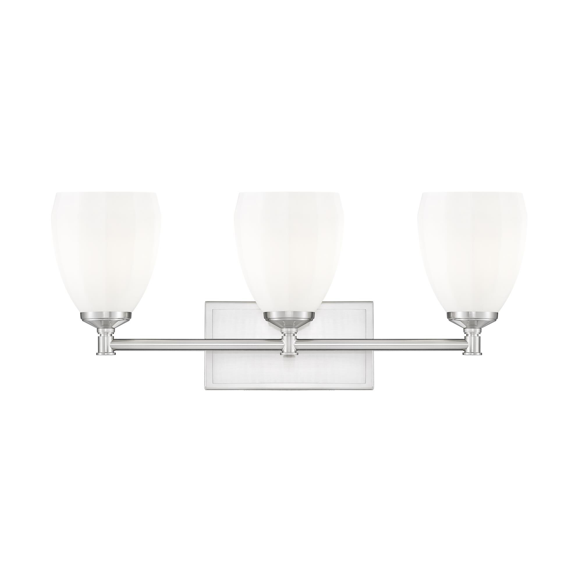 Shown in Brushed Nickel finish and Matte Opal glass and Matte Opal shade