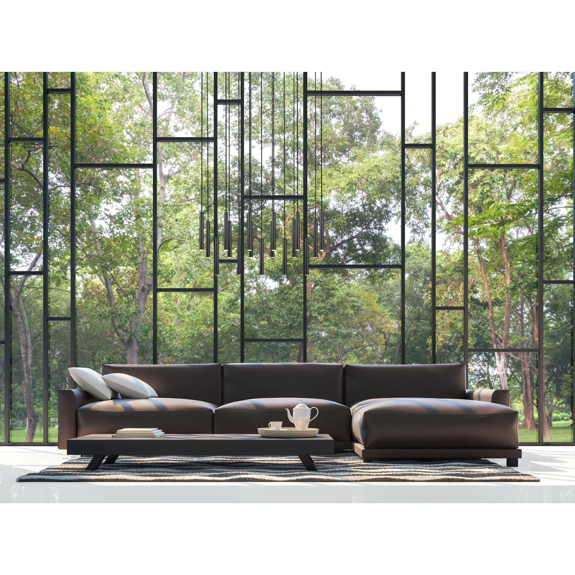 Shown in Matte Black finish and Matte Black glass and Matte Black shade