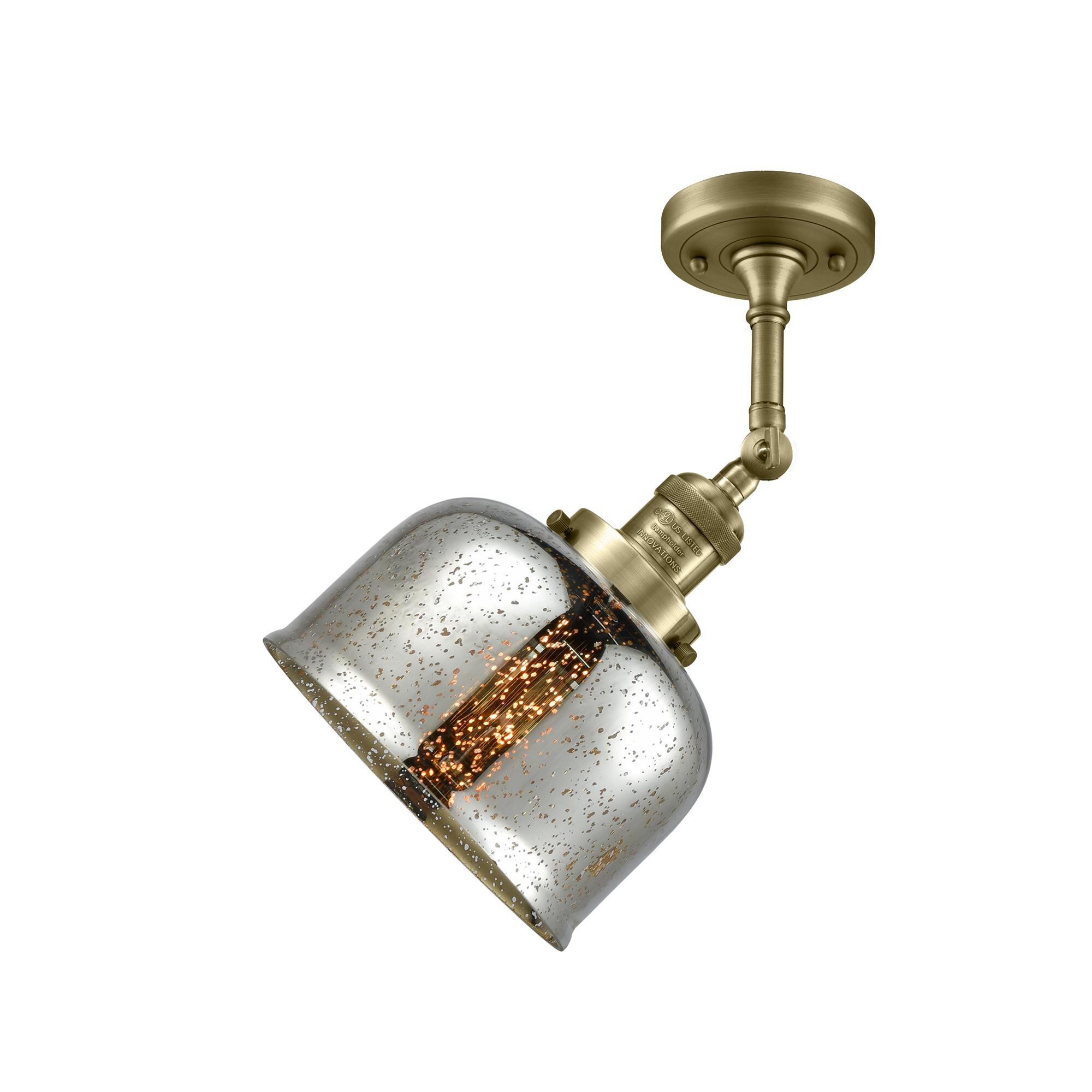 Shown in Antique Brass finish and Silver Mercury glass