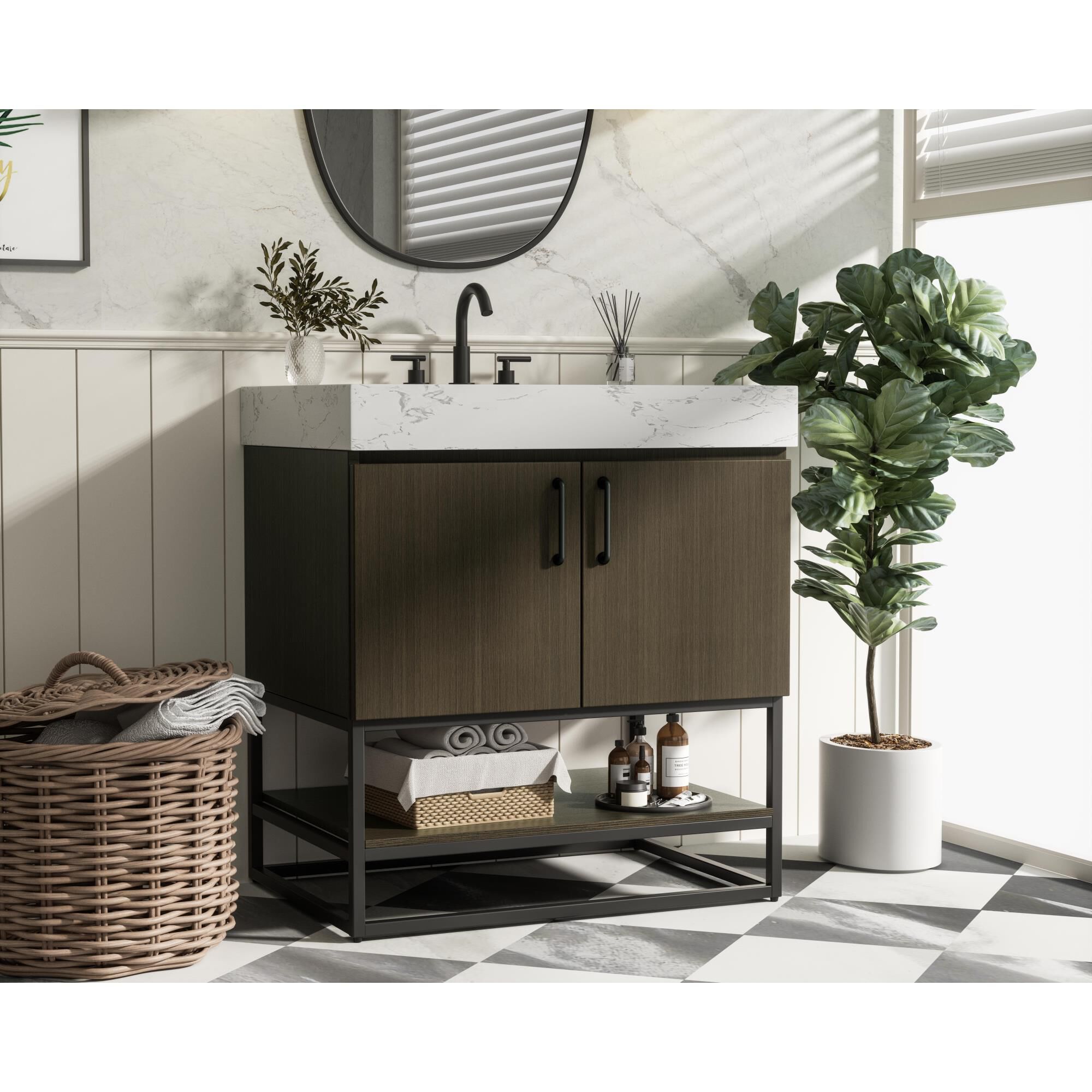 Shown in Mocha Brown finish