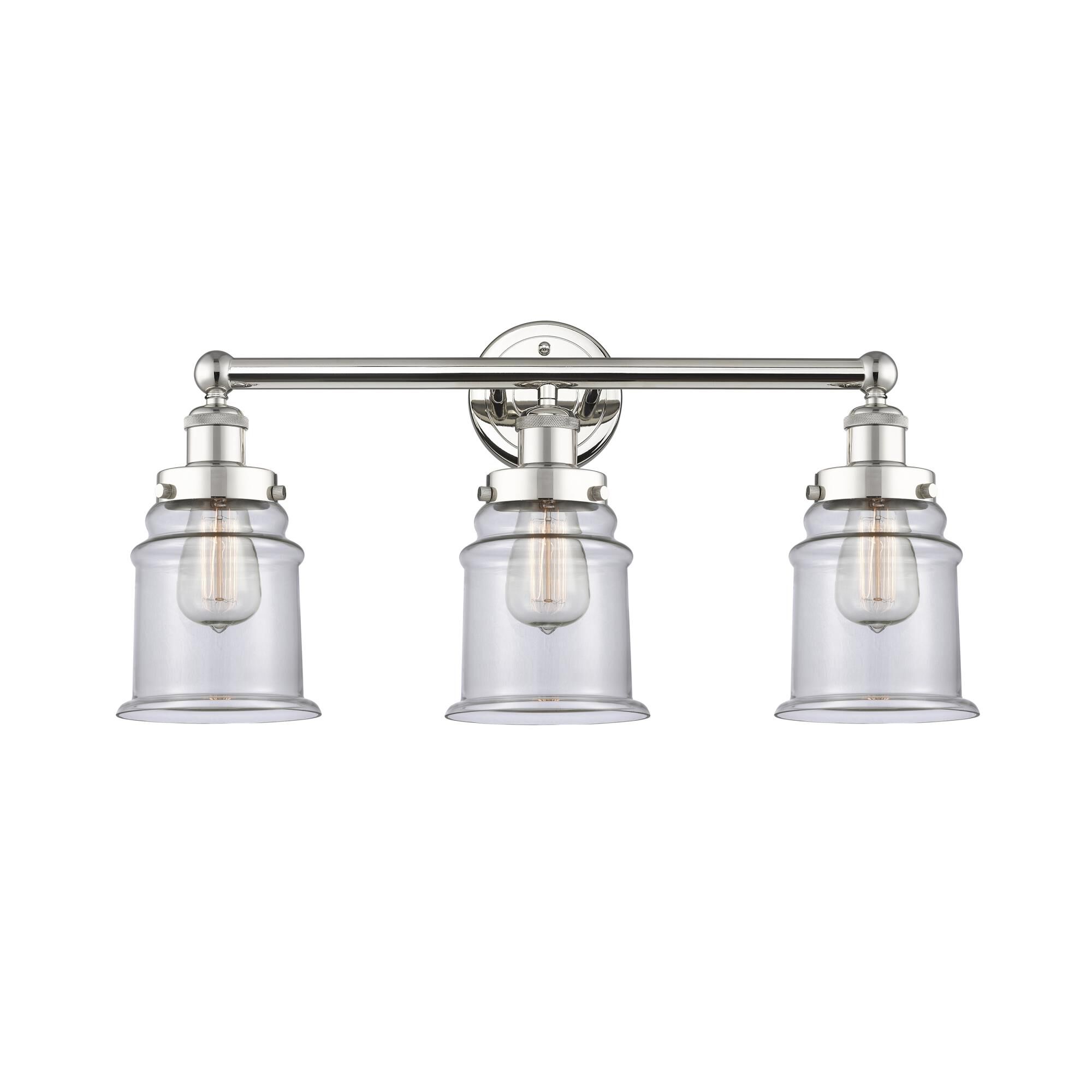Shown in Polished Nickel finish and Clear glass