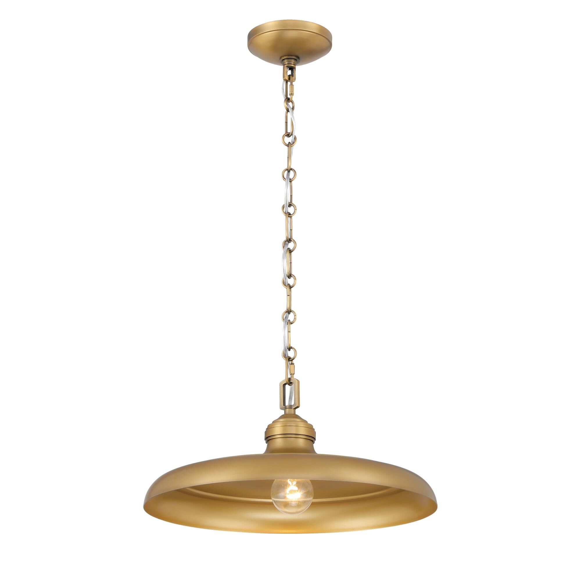 Shown in Legacy Brass finish and Legacy Brass glass and Steel shade