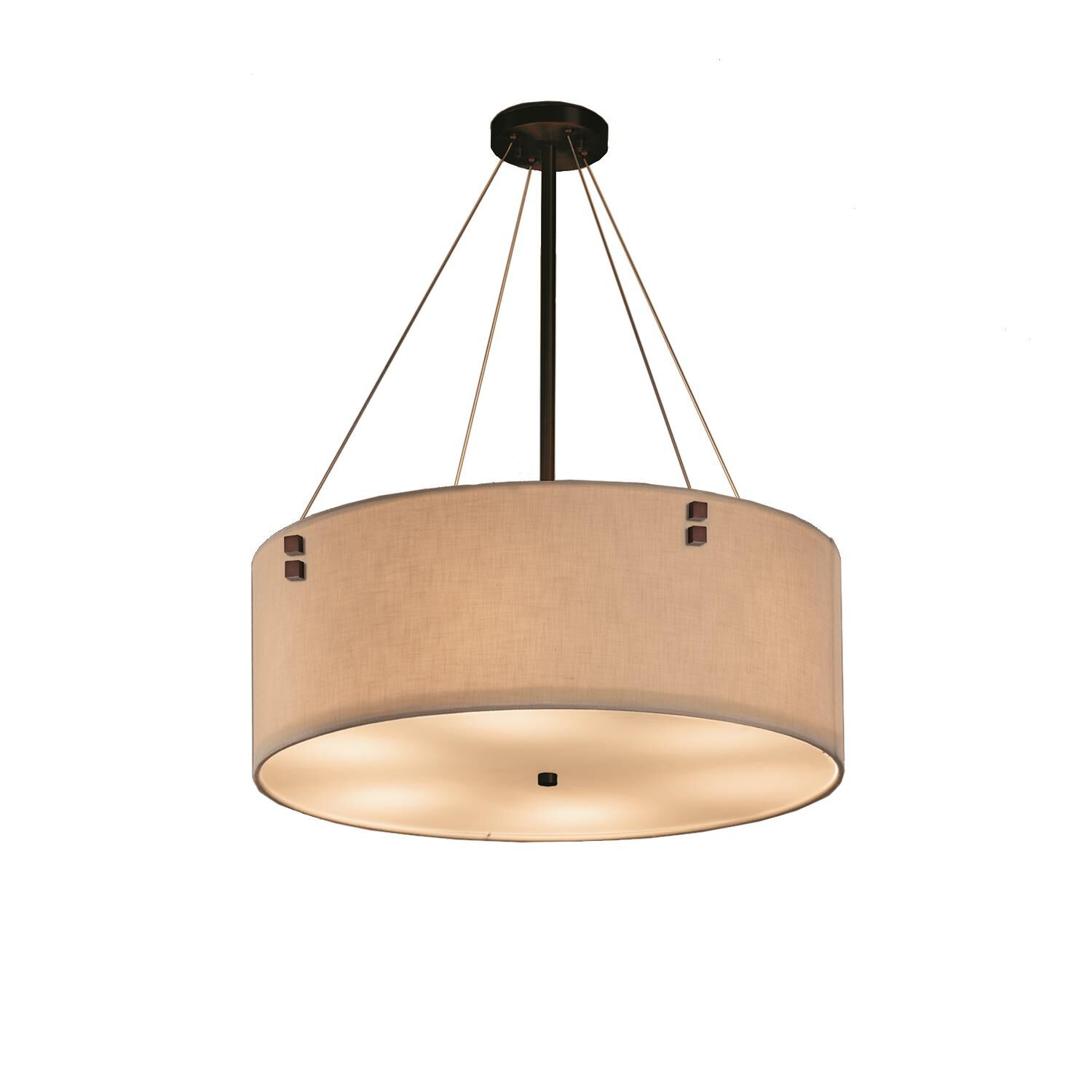 Shown in Dark Bronze finish and Cream shade and Finial - Square accent