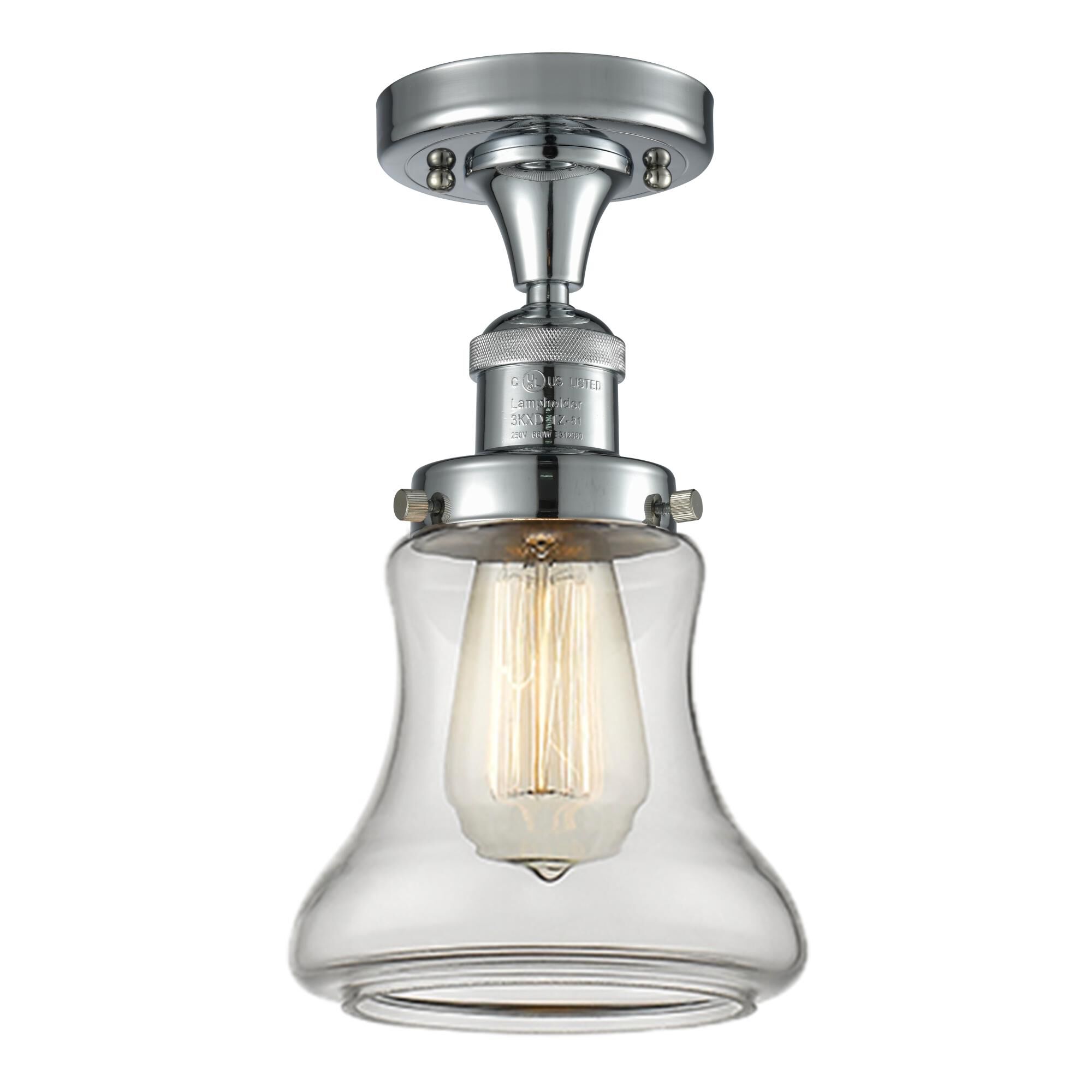 Shown in Polished Chrome finish and Clear glass