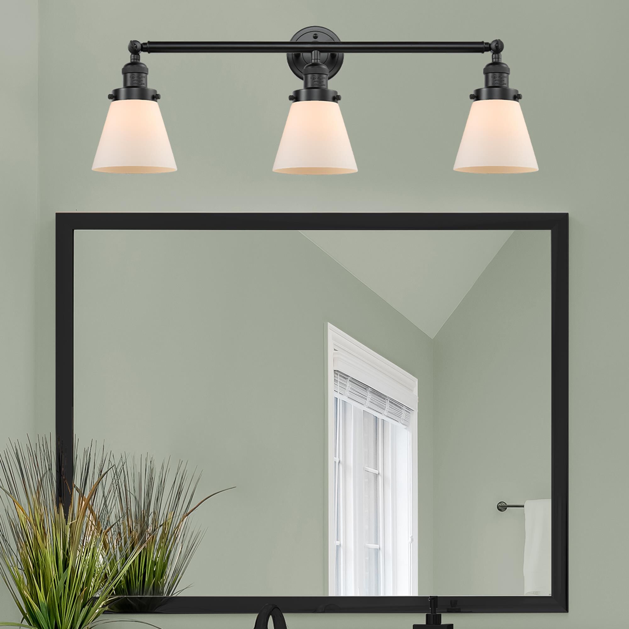 Shown in Oil Rubbed Bronze finish and Matte White Cased glass