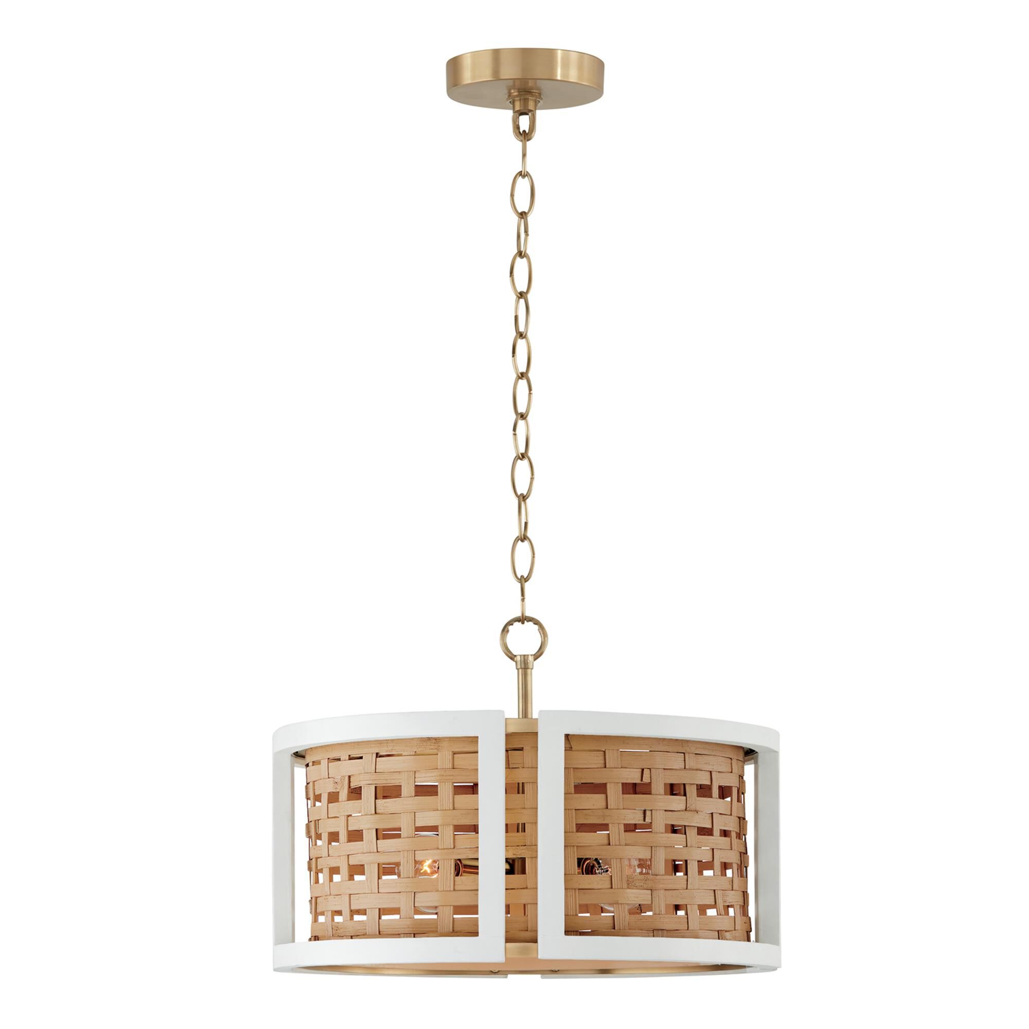 Shown in Flat White and Matte Brass finish