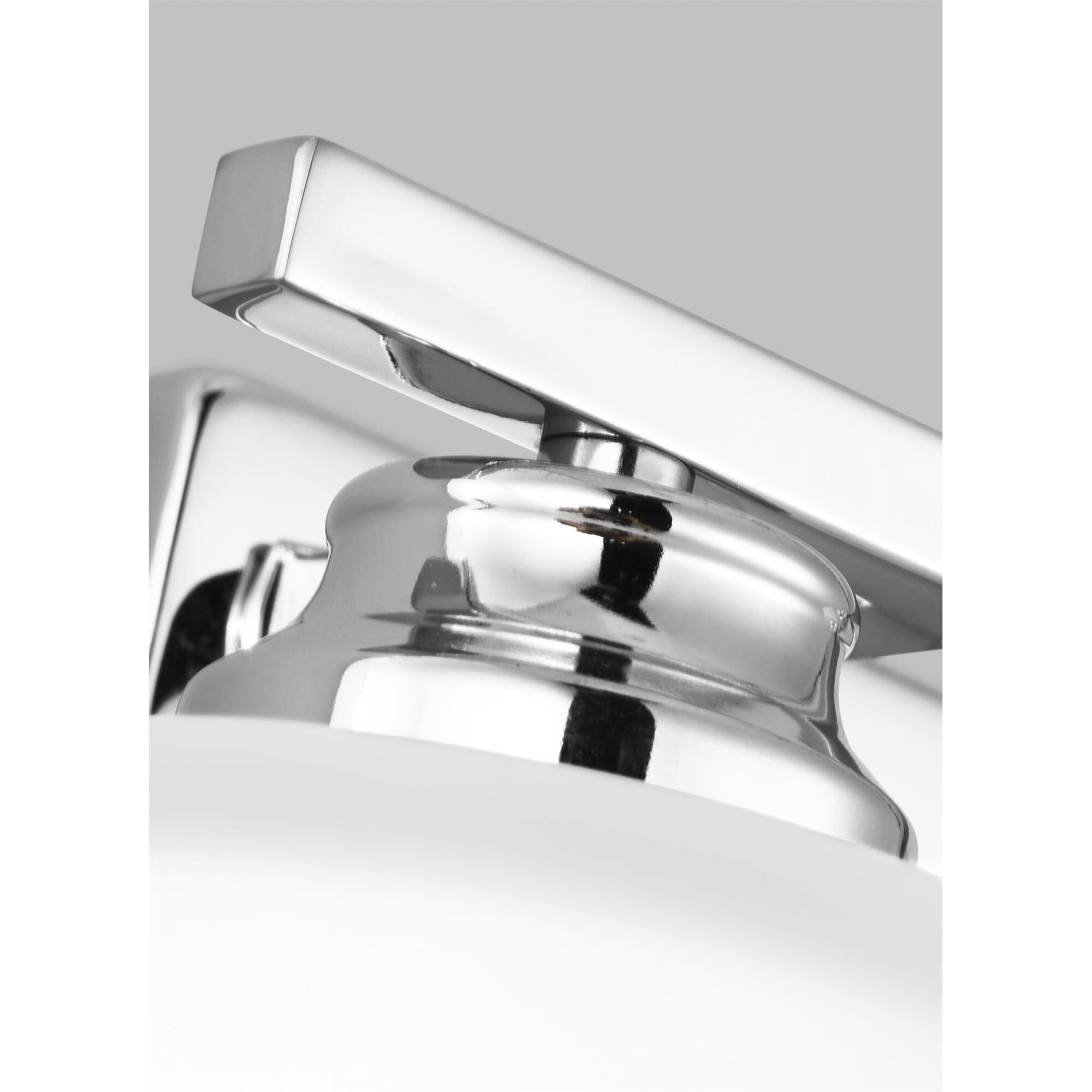 Shown in Chrome finish and Etched / White Inside Glass shade