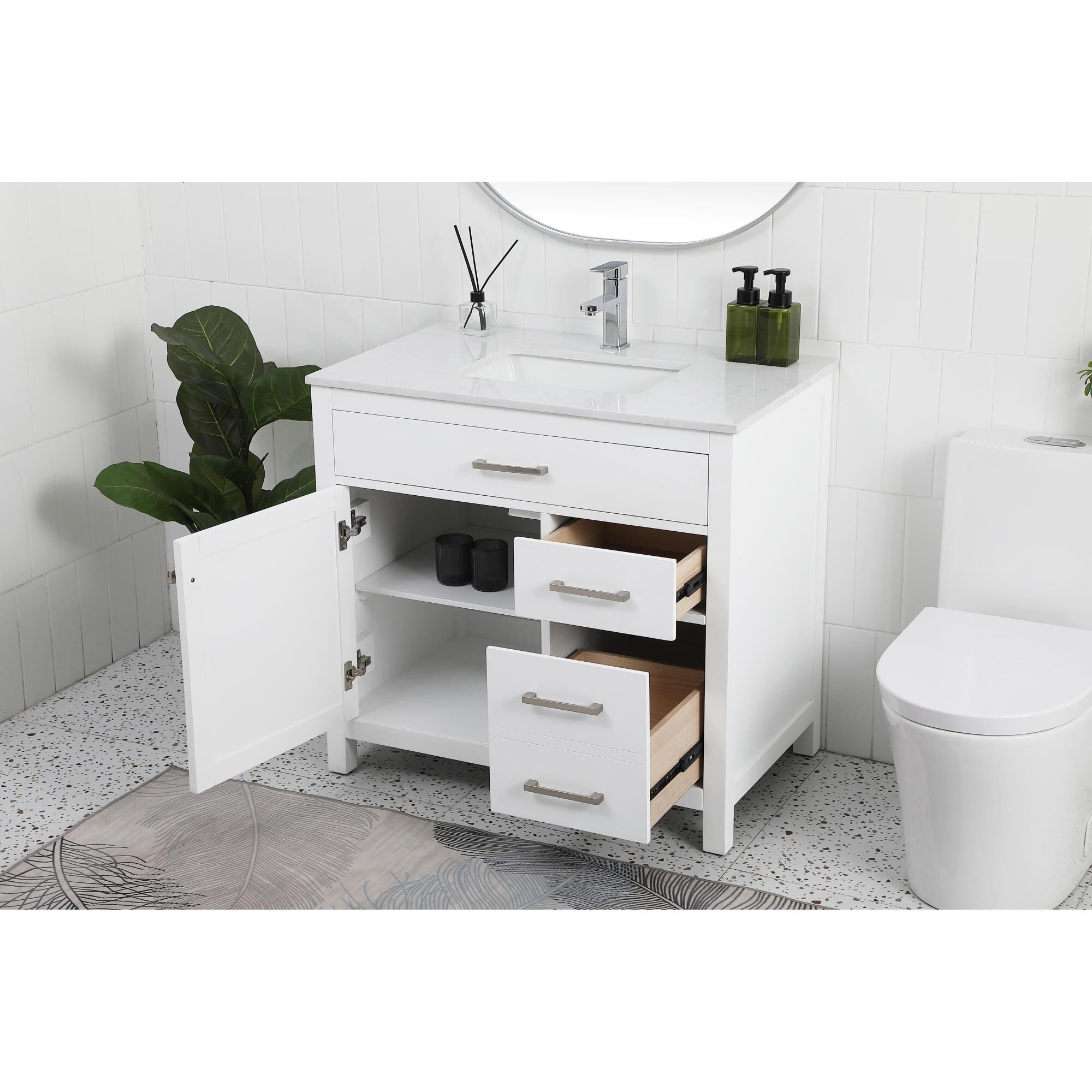 Shown in White finish