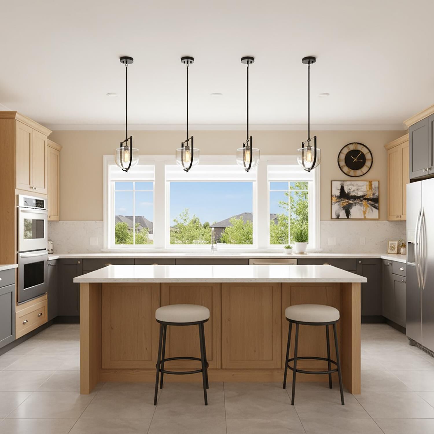 Shown in Black and Nickel finish and Clear glass