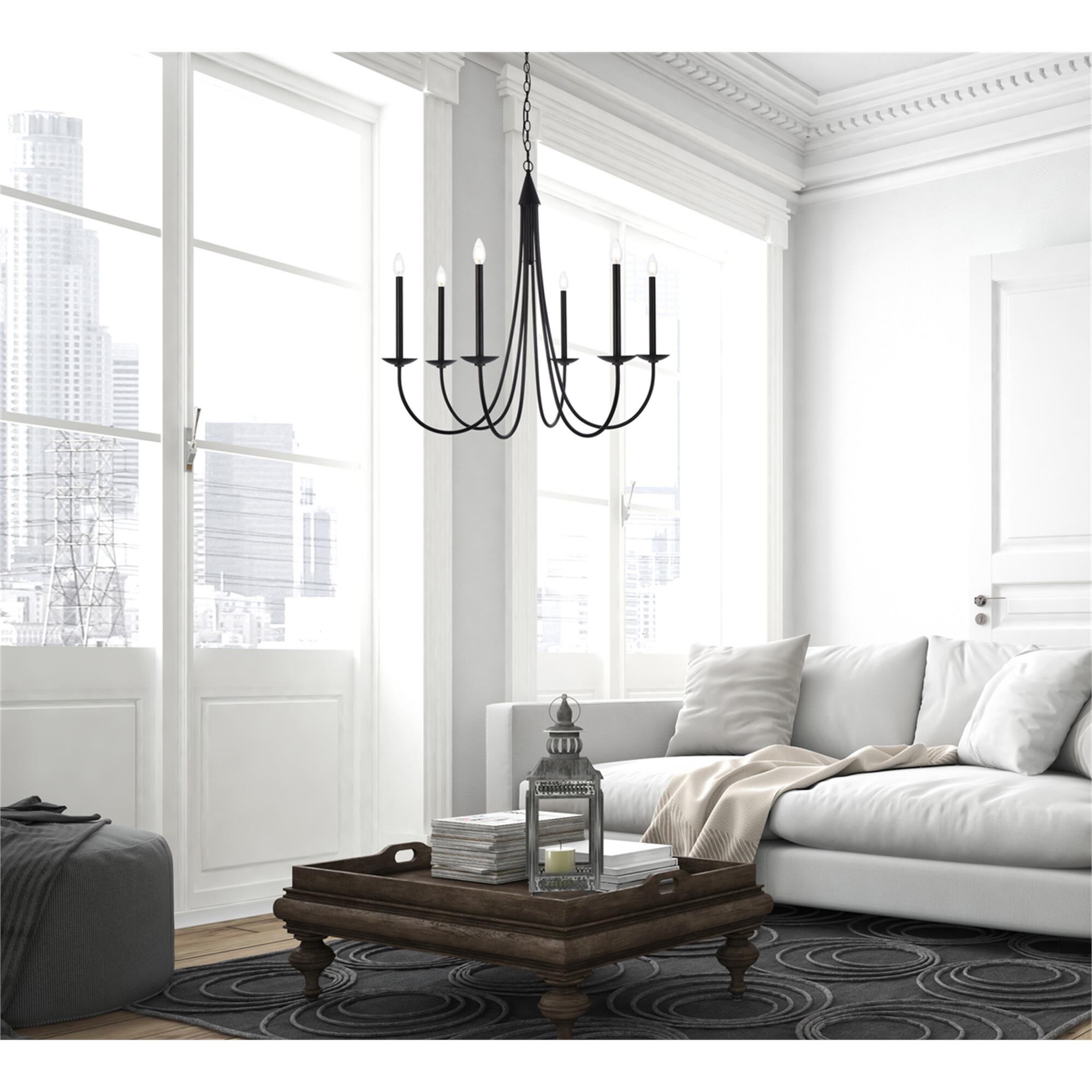 Cohen 36 Inch 6 Light Chandelier,