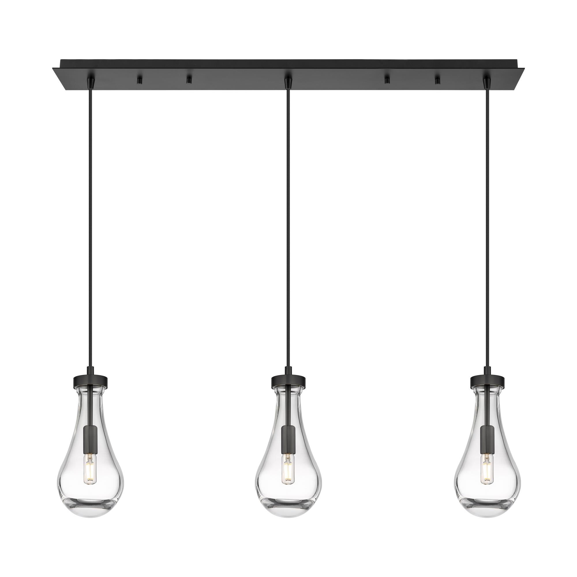 Shown in Matte Black finish and Clear glass and Clear Glass shade