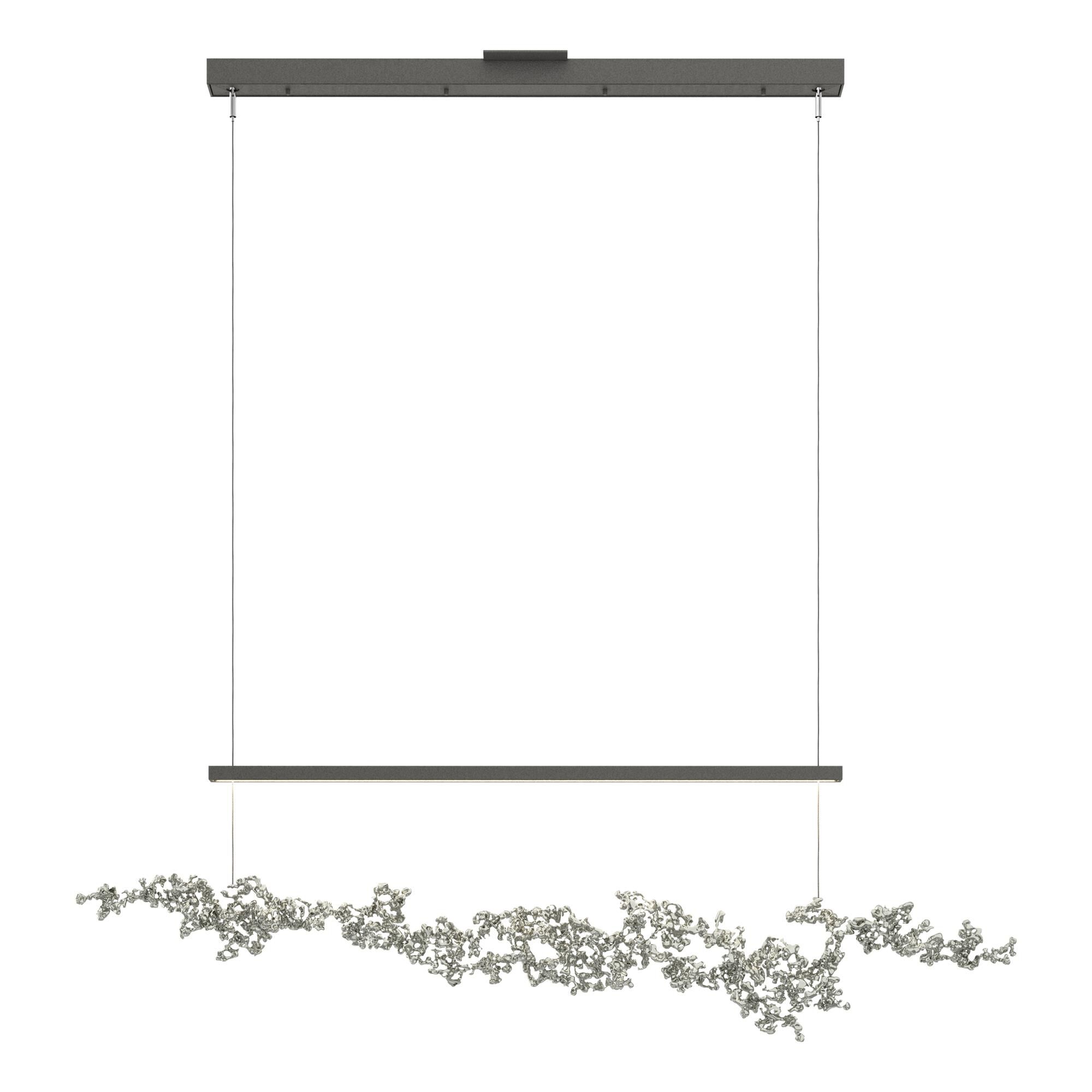 Shown in Natural Iron finish and Sterling Aluminum shade