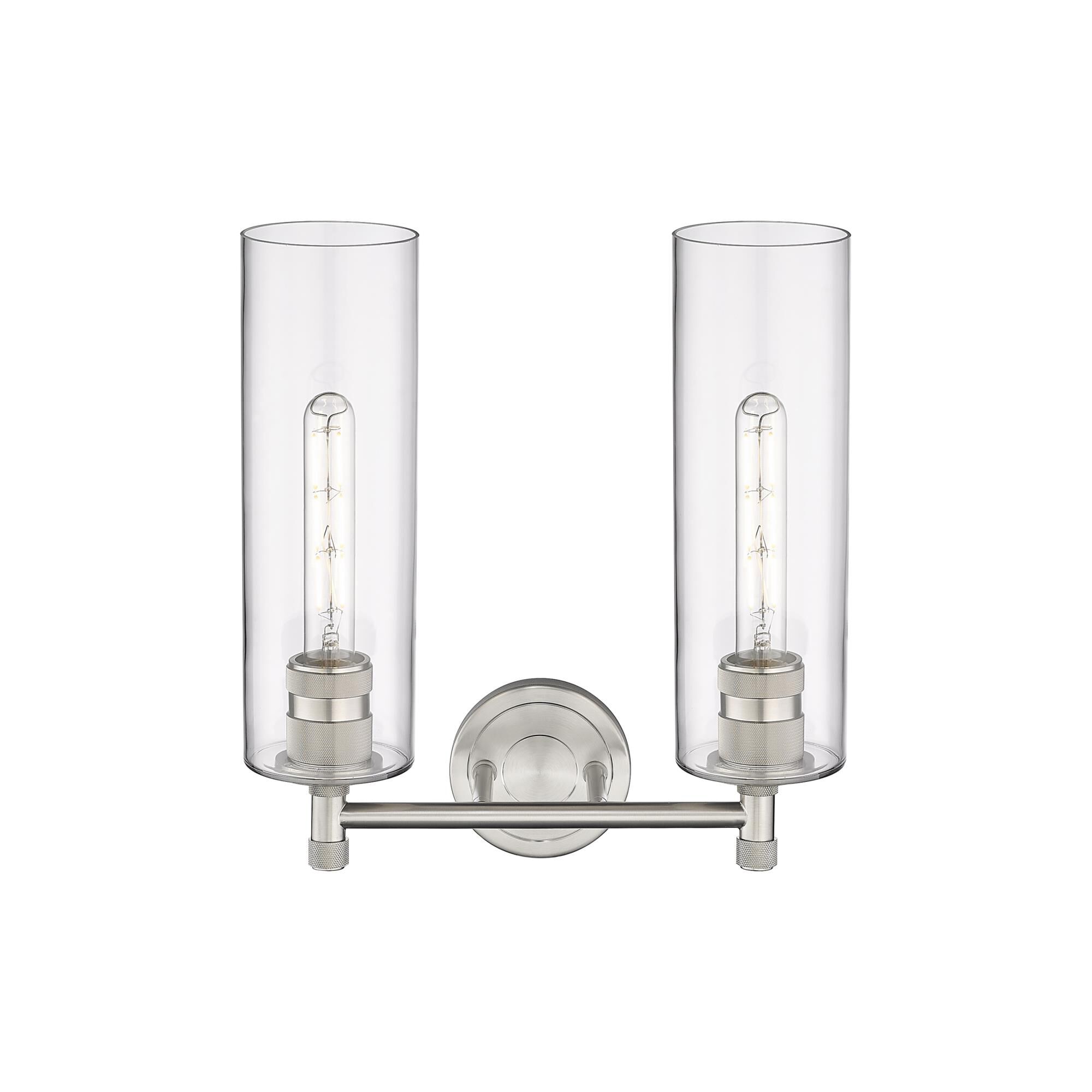 Shown in Satin Nickel finish and Clear glass