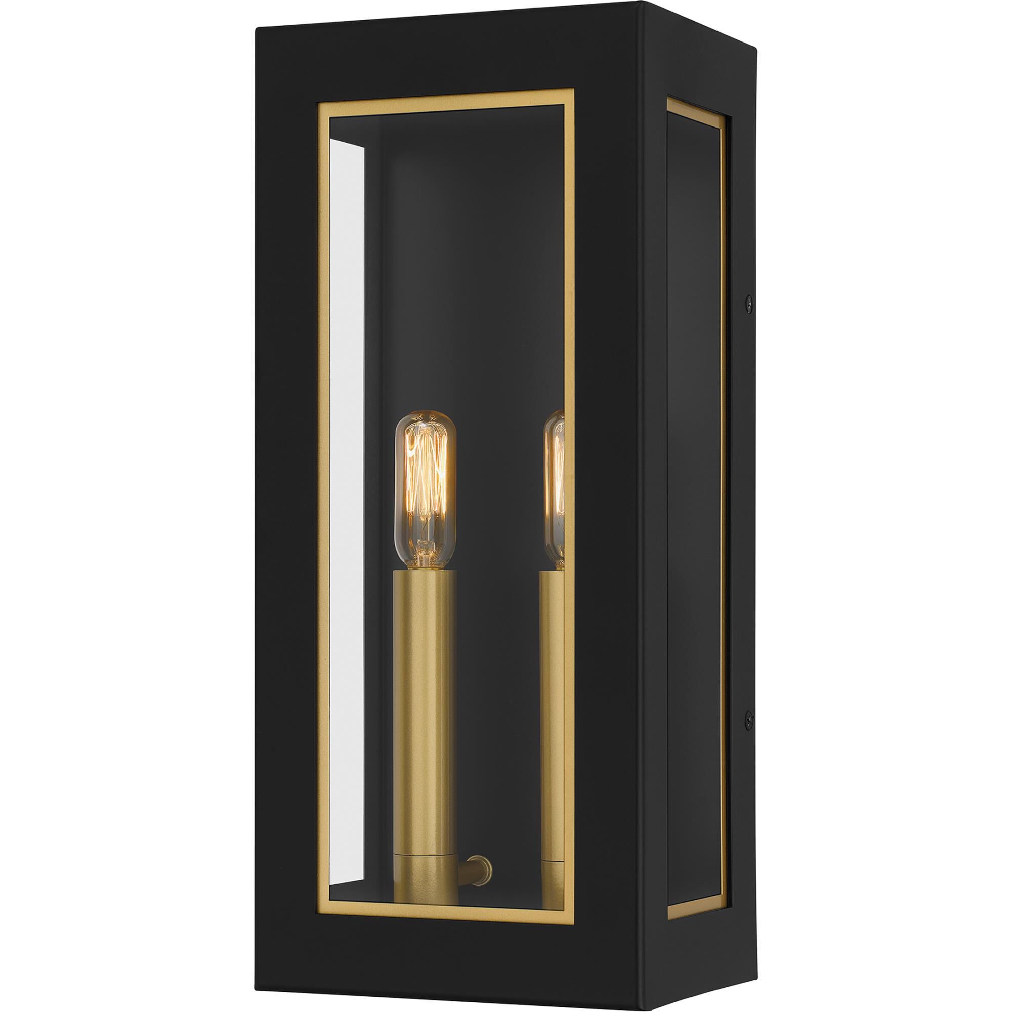 Shown in Matte Black finish and Clear Glass Panel Front, Clear Glass Panel Side shade