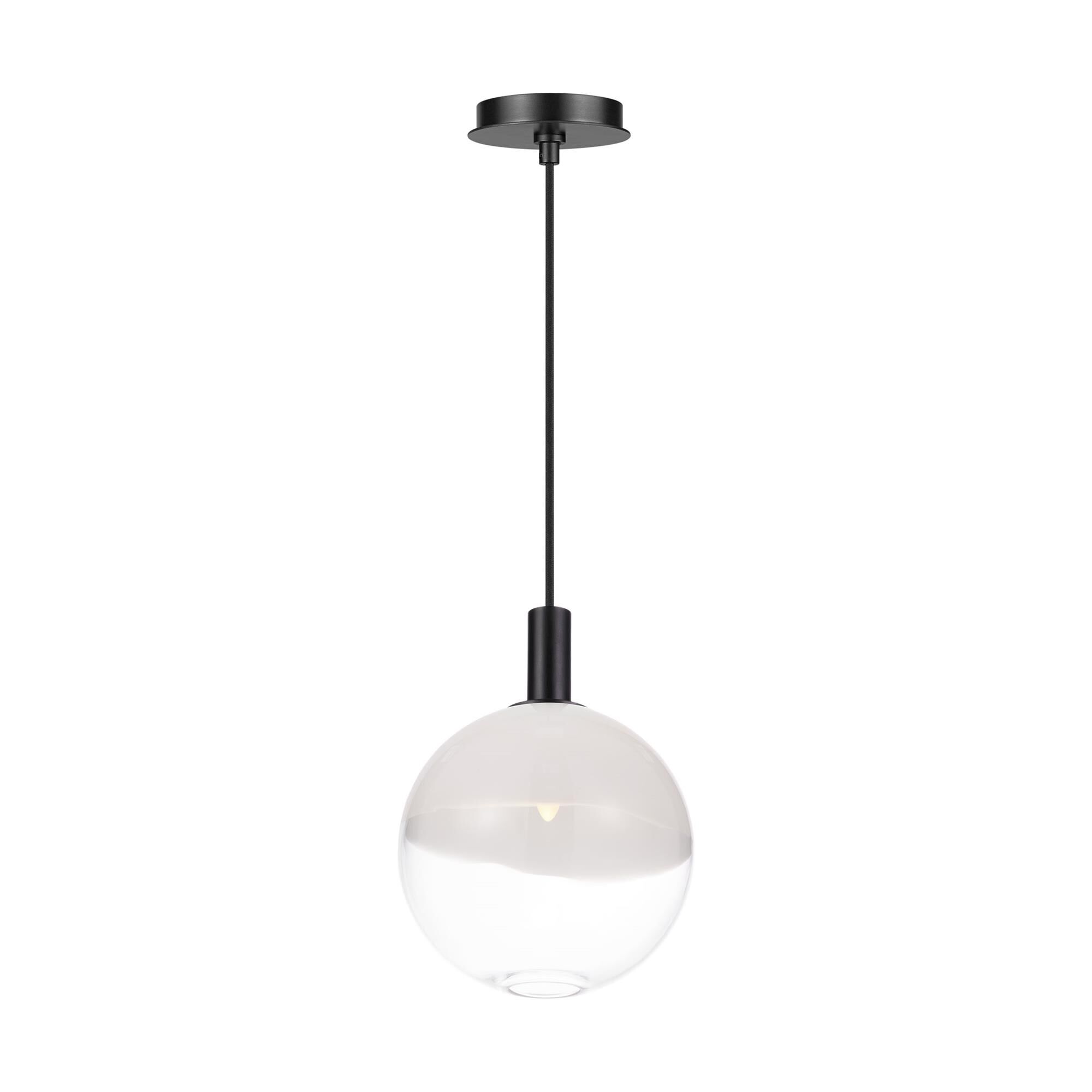 Shown in Aged Iron finish and Milk and Clear Mix glass